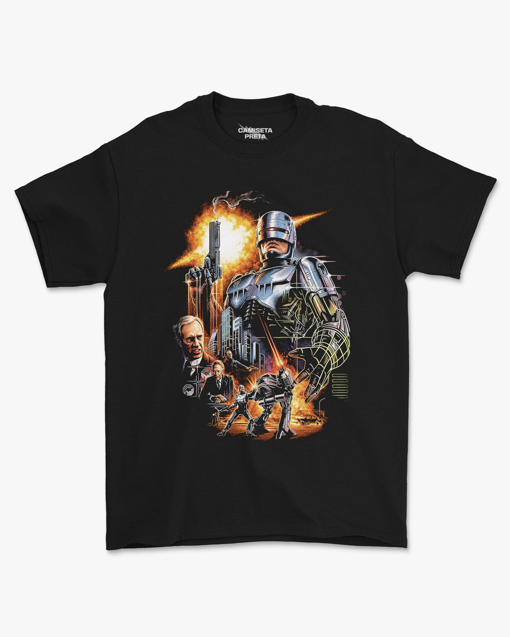 Camiseta Preta RoboCop Detroit 1987