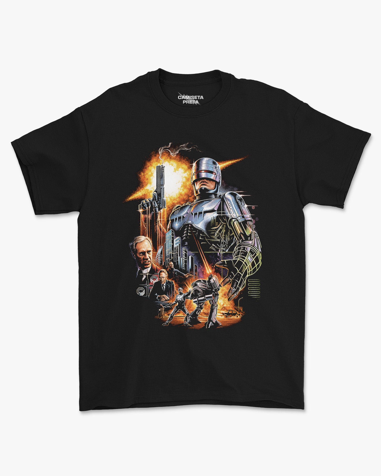 Camiseta Preta RoboCop Detroit 1987