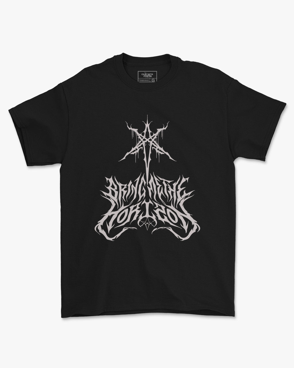 Camiseta Preta Bring Me The Horizon Estampa Pentagrama