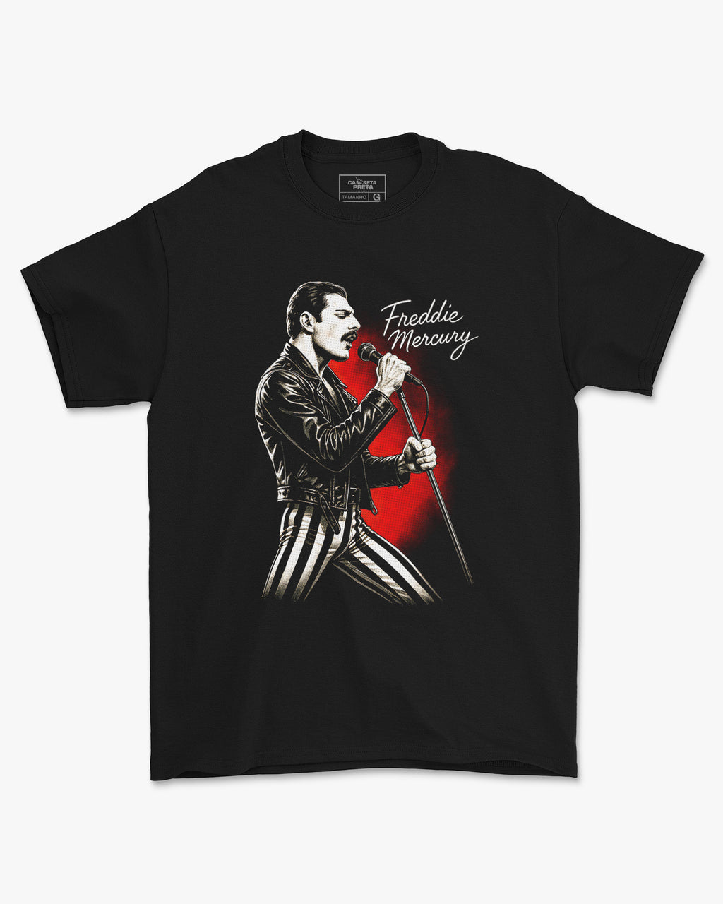 Camiseta Preta Freddie Mercury Singing