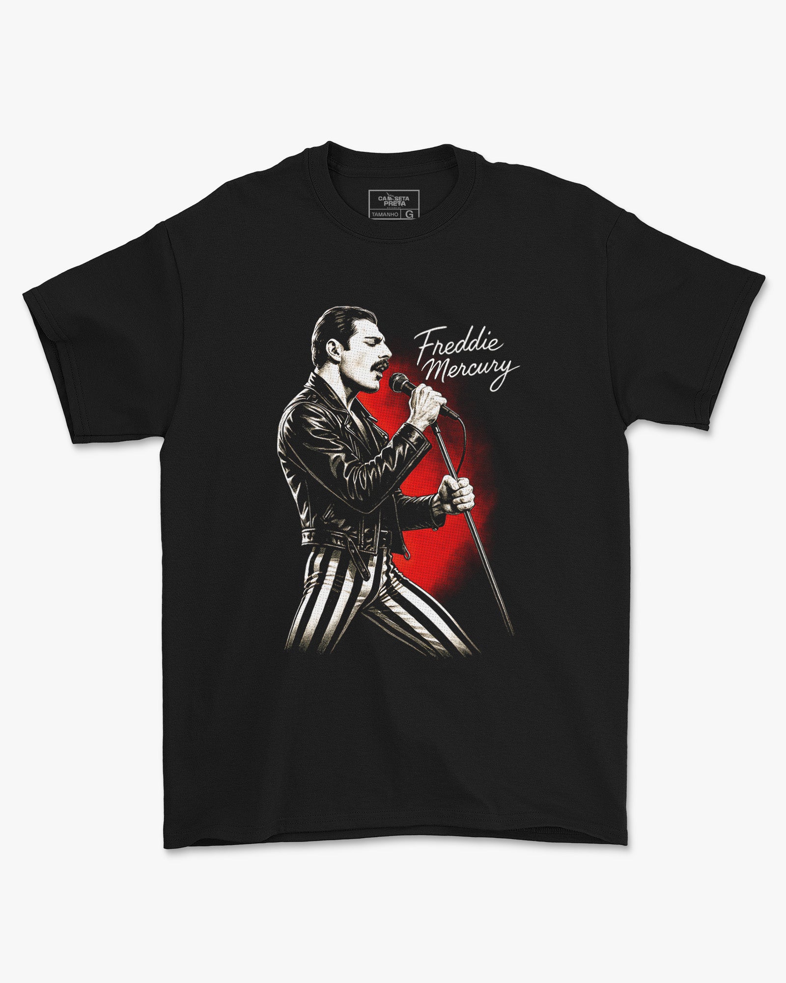 Camiseta Preta Freddie Mercury Singing
