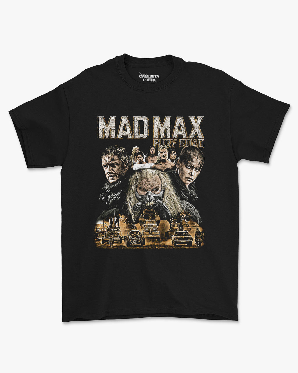 Camiseta Preta Mad Max Fury Road Immortan Joe