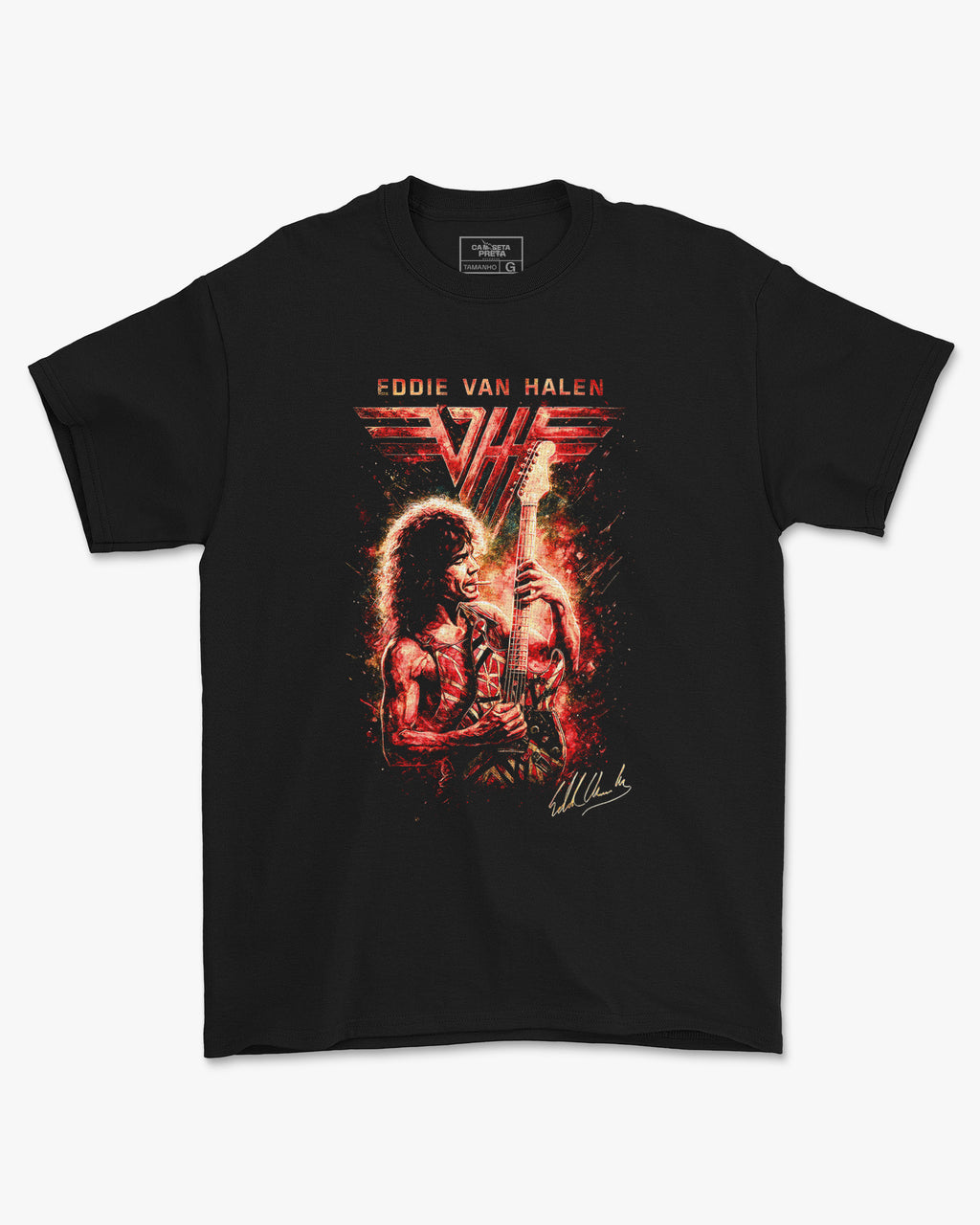 Camiseta Preta Eddie Van Halen Rock