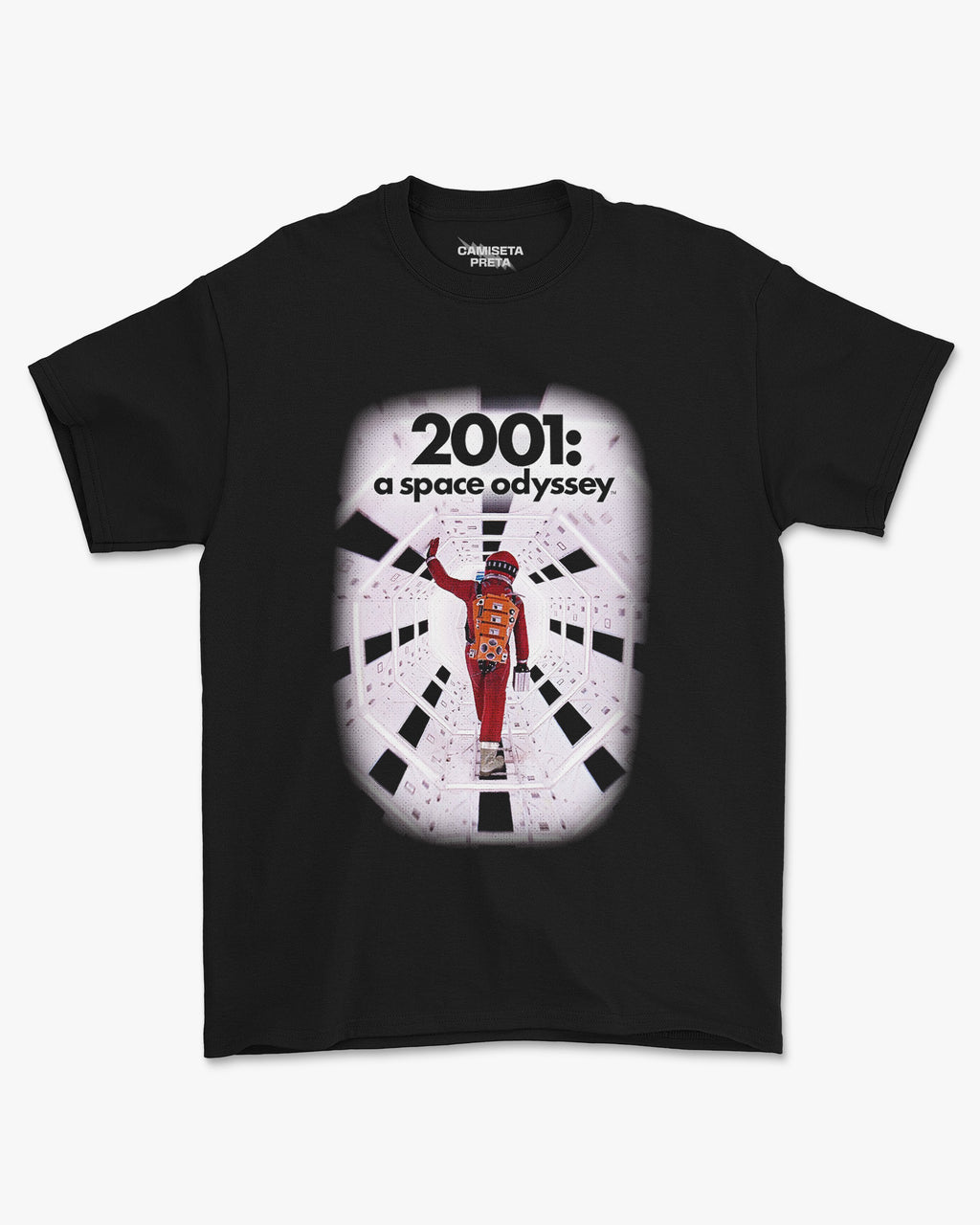 Camiseta Preta 2001: Uma Odisseia no Espaço Astronauta Discovery One