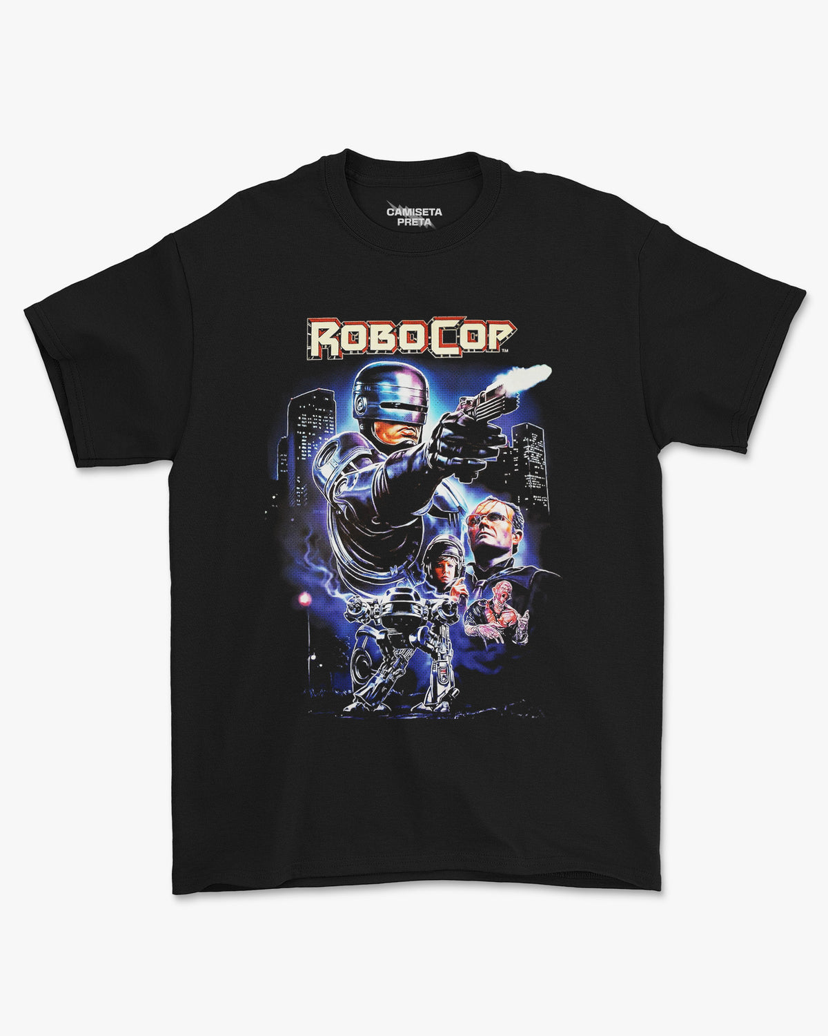 Camiseta Preta RoboCop Serve the Public Trust