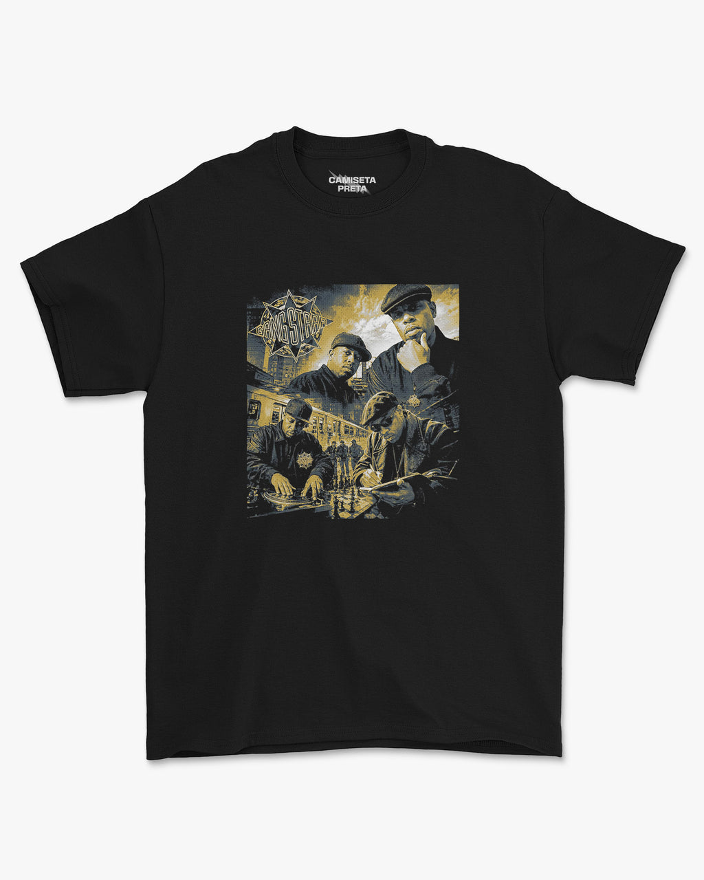 Camiseta Preta Gang Starr Beats, Rhymes & Streets