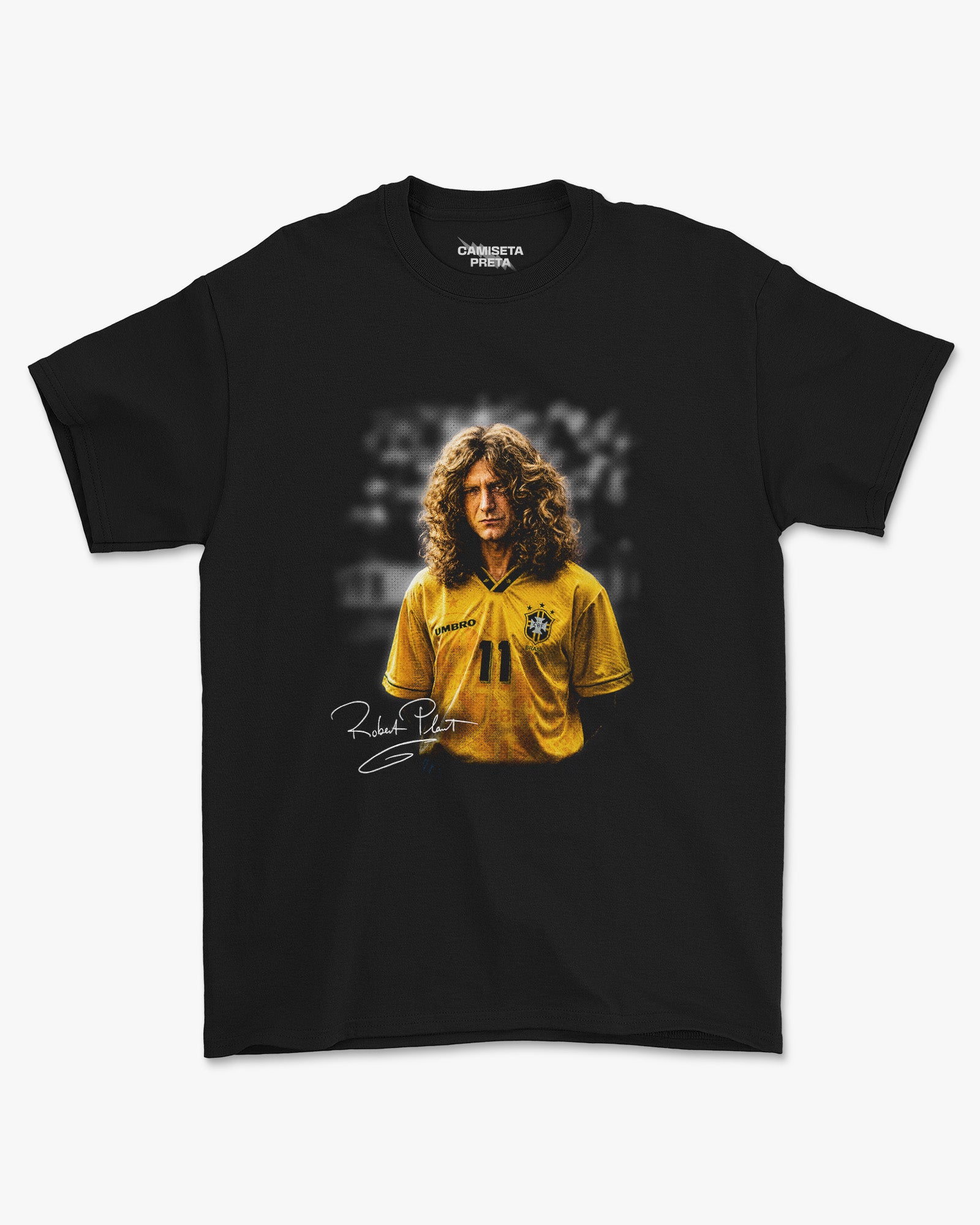 Camiseta Preta Robert Plant Ídolo da Seleção do Rock