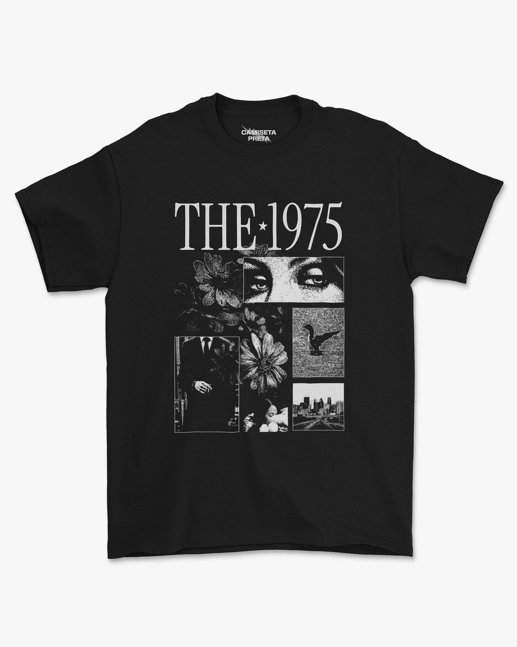 Camiseta Preta The 1975 Black Flowers Society