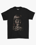 Camiseta Preta Annabelle Possessed Doll Portrait