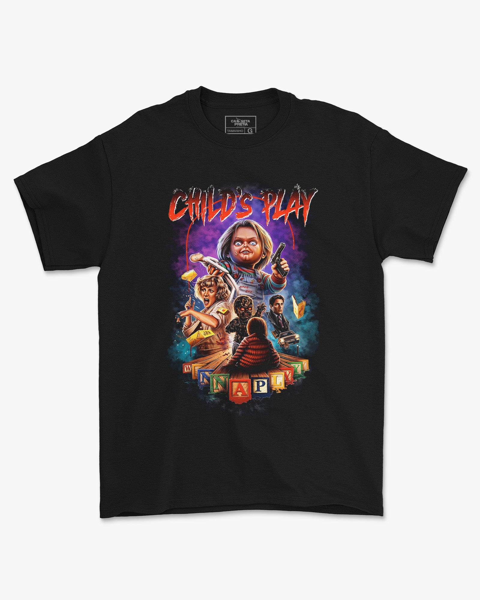 Camiseta Preta Childs Play Arte Filme Unissex