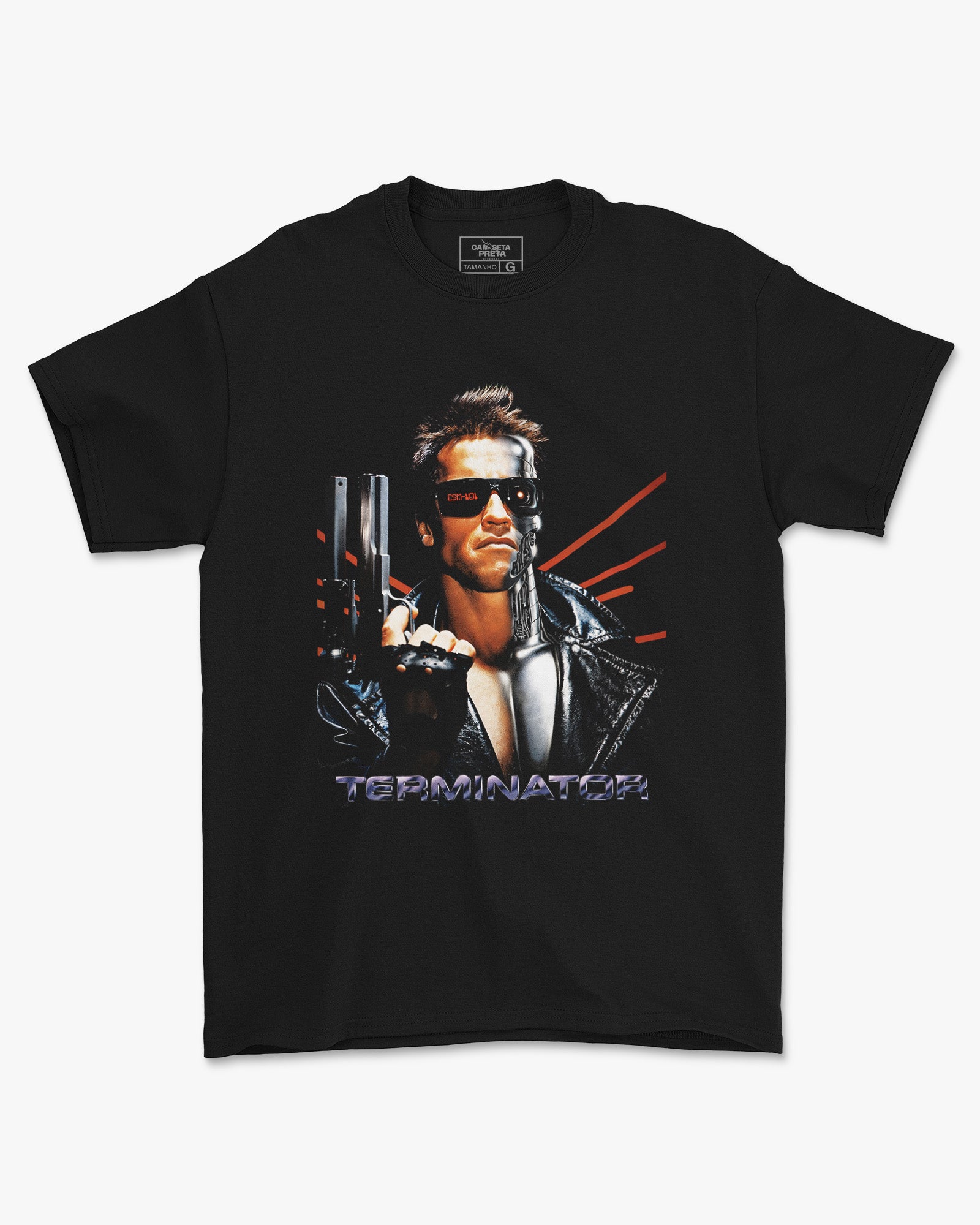 Camiseta The Terminator Preta Design Clássico Visual Icônico