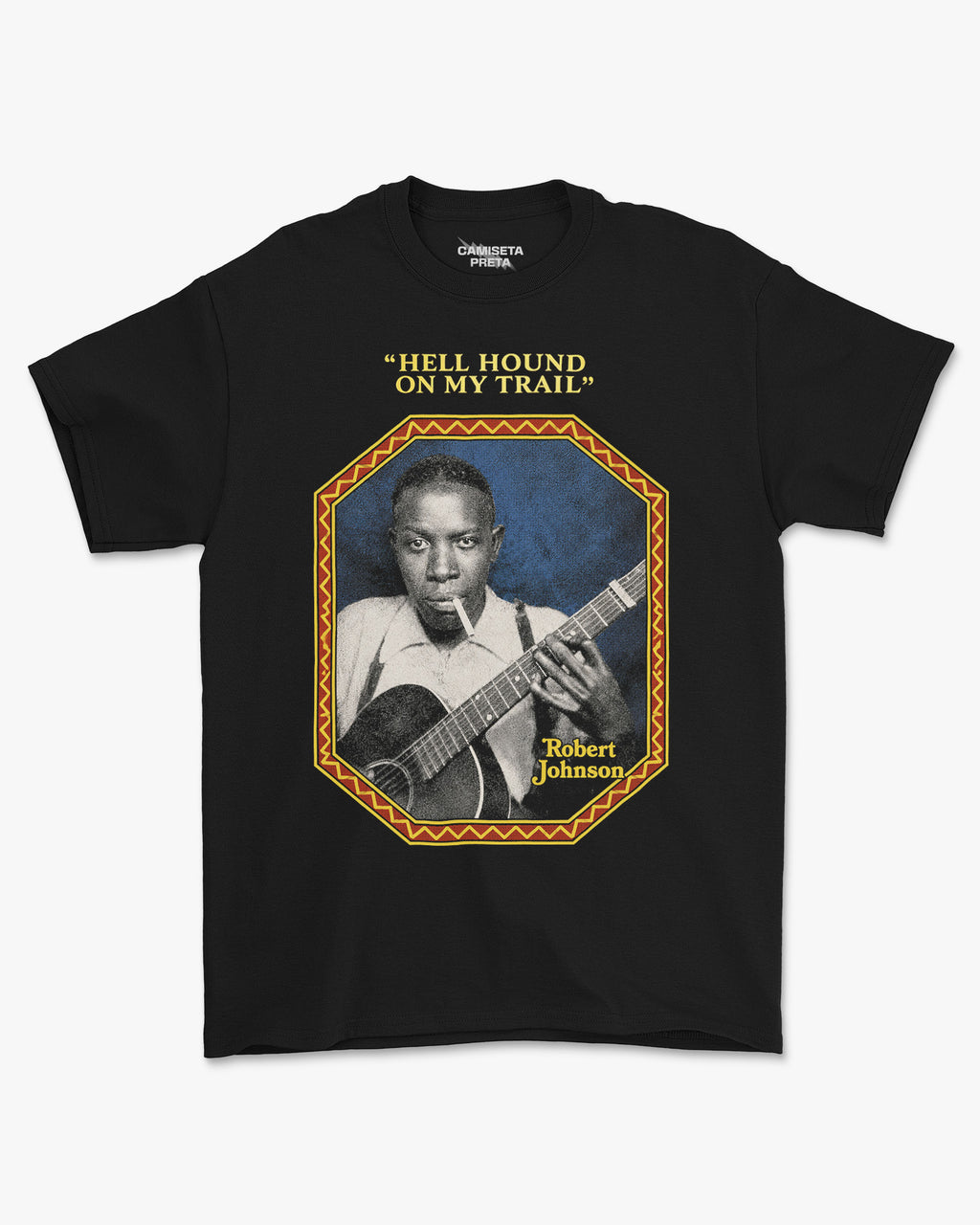 Camiseta Preta Robert Johnson Hell Hound on My Trail