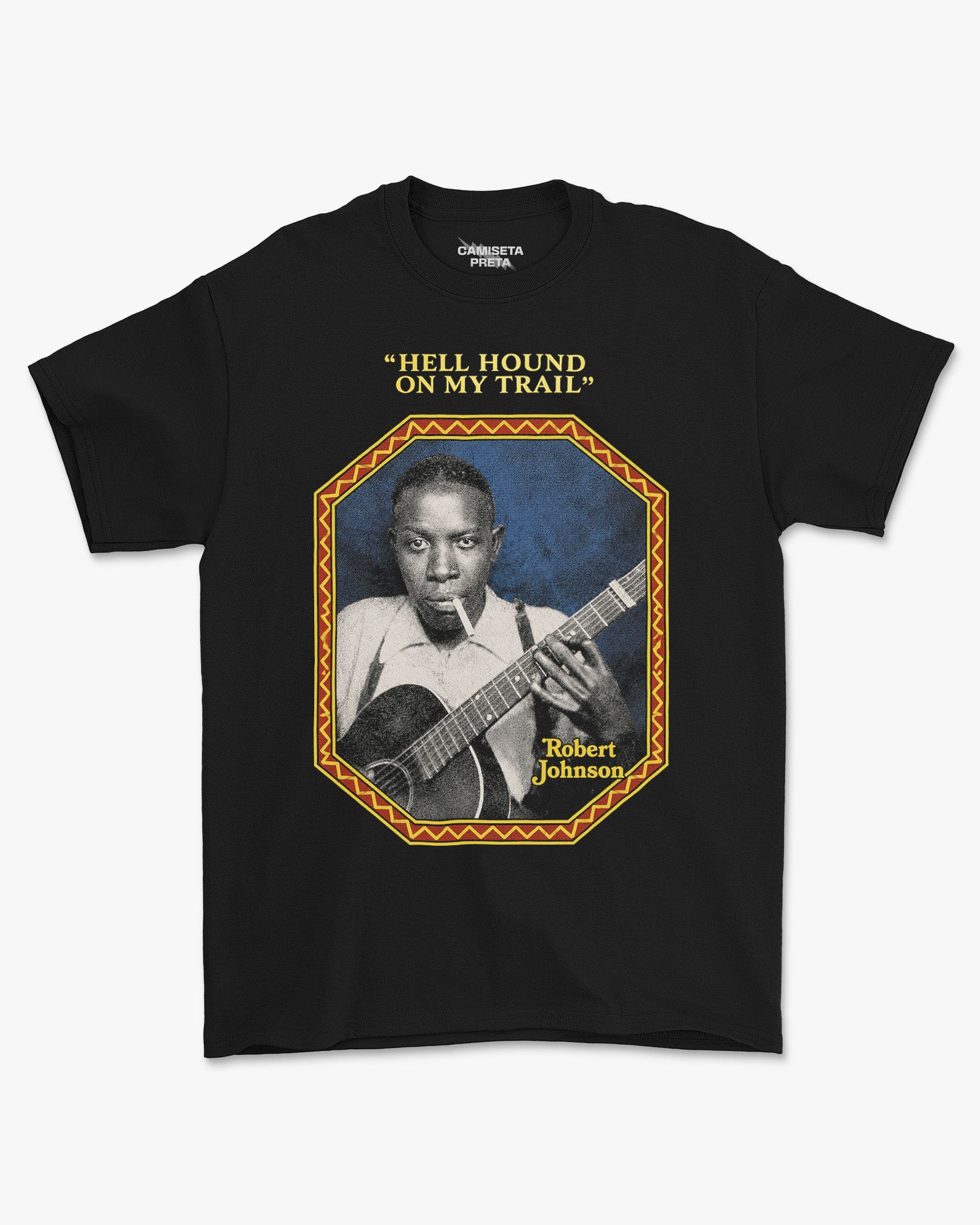 Camiseta Preta Robert Johnson Hell Hound on My Trail