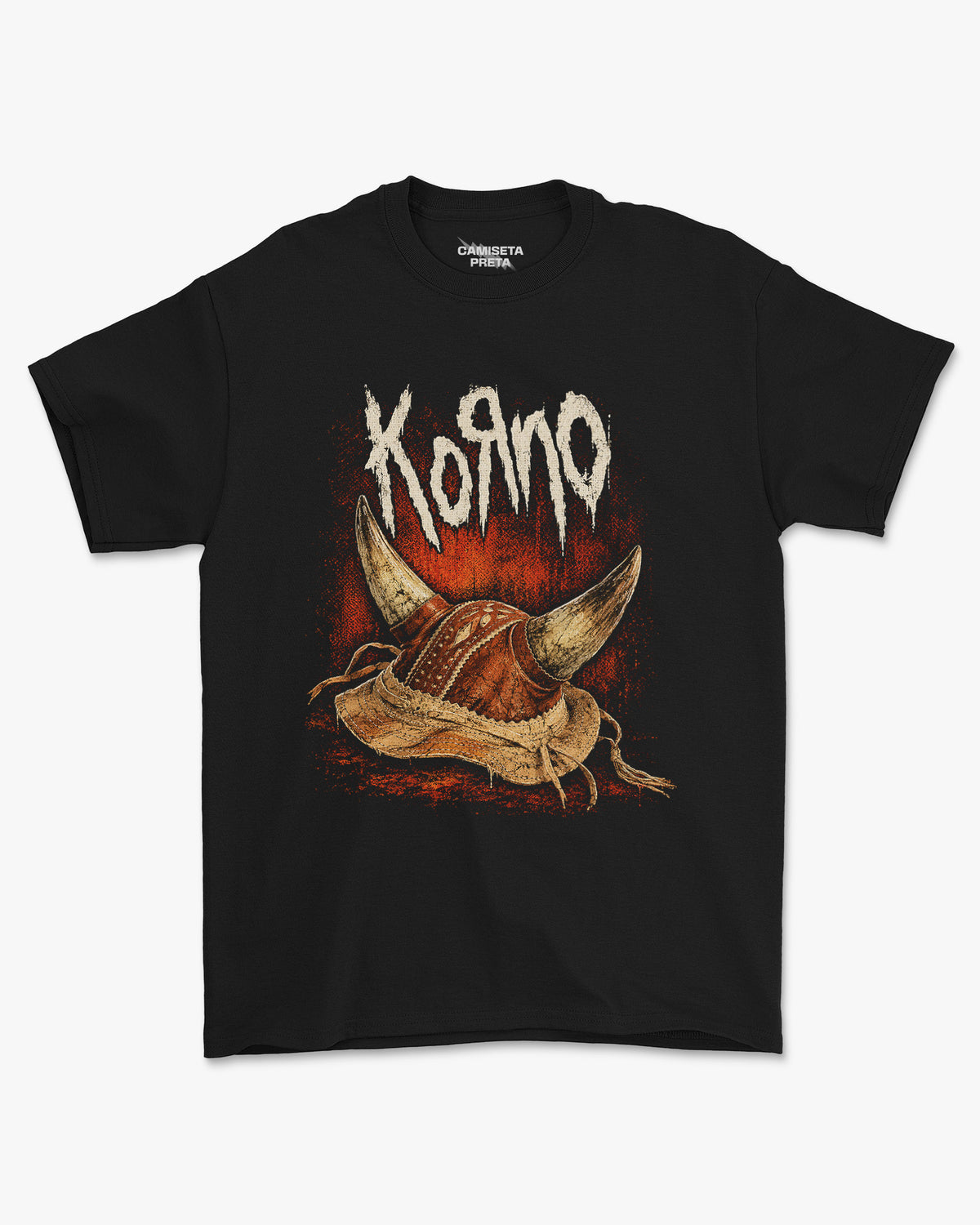 Camiseta Preta Korno Horned Leader