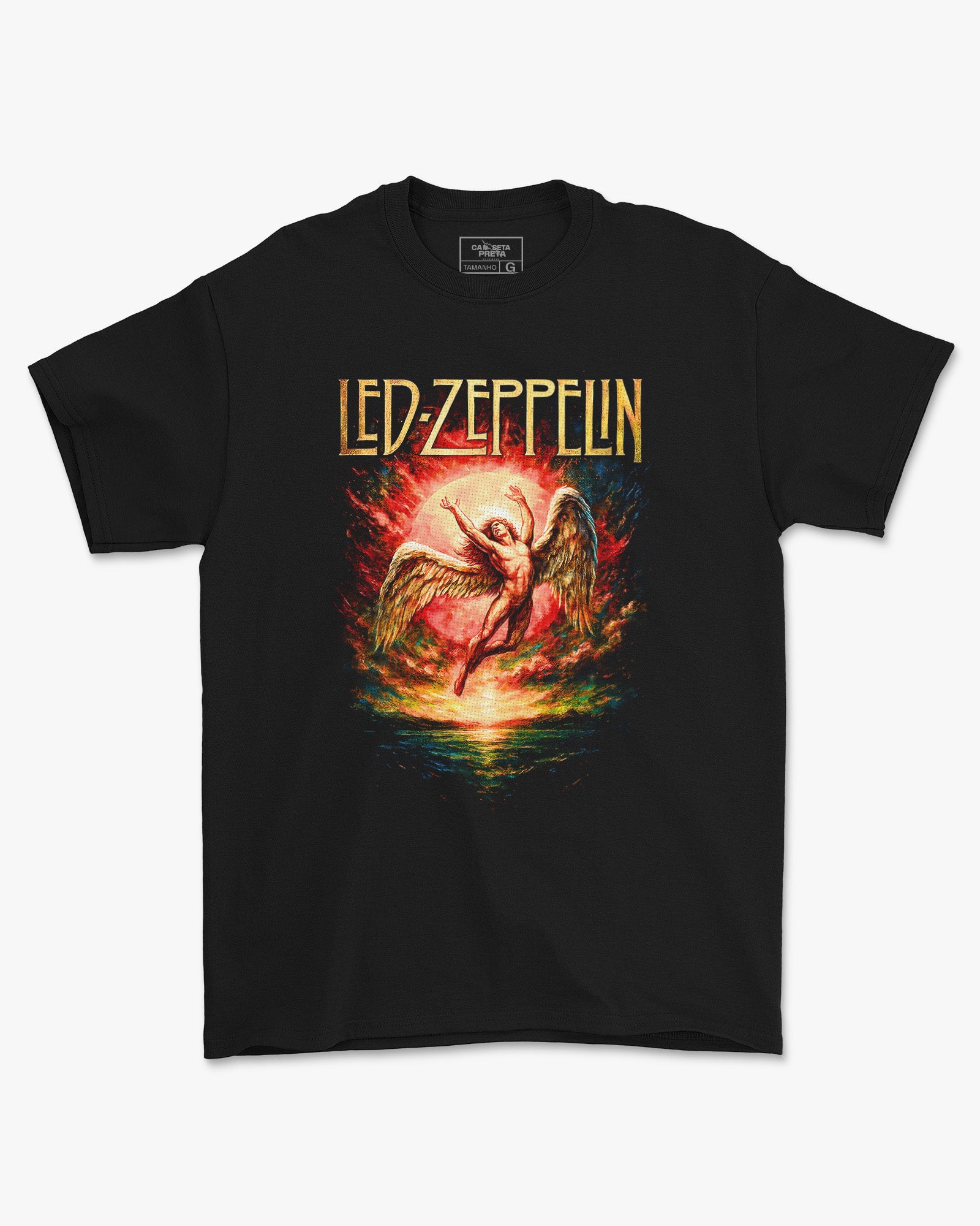 Camiseta Led Zeppelin Arcanjo Rock Classico – Camiseta Preta