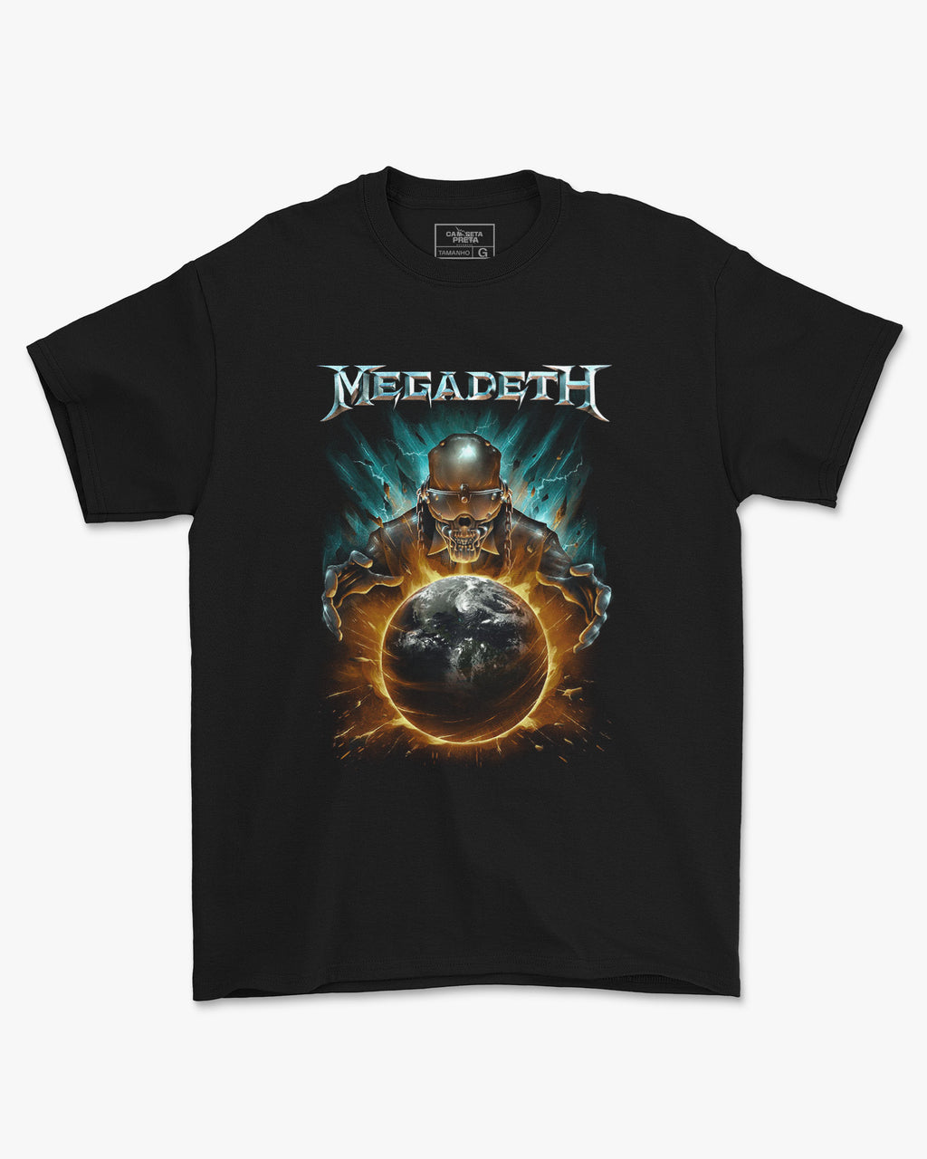 Camiseta Preta Megadeth Metal