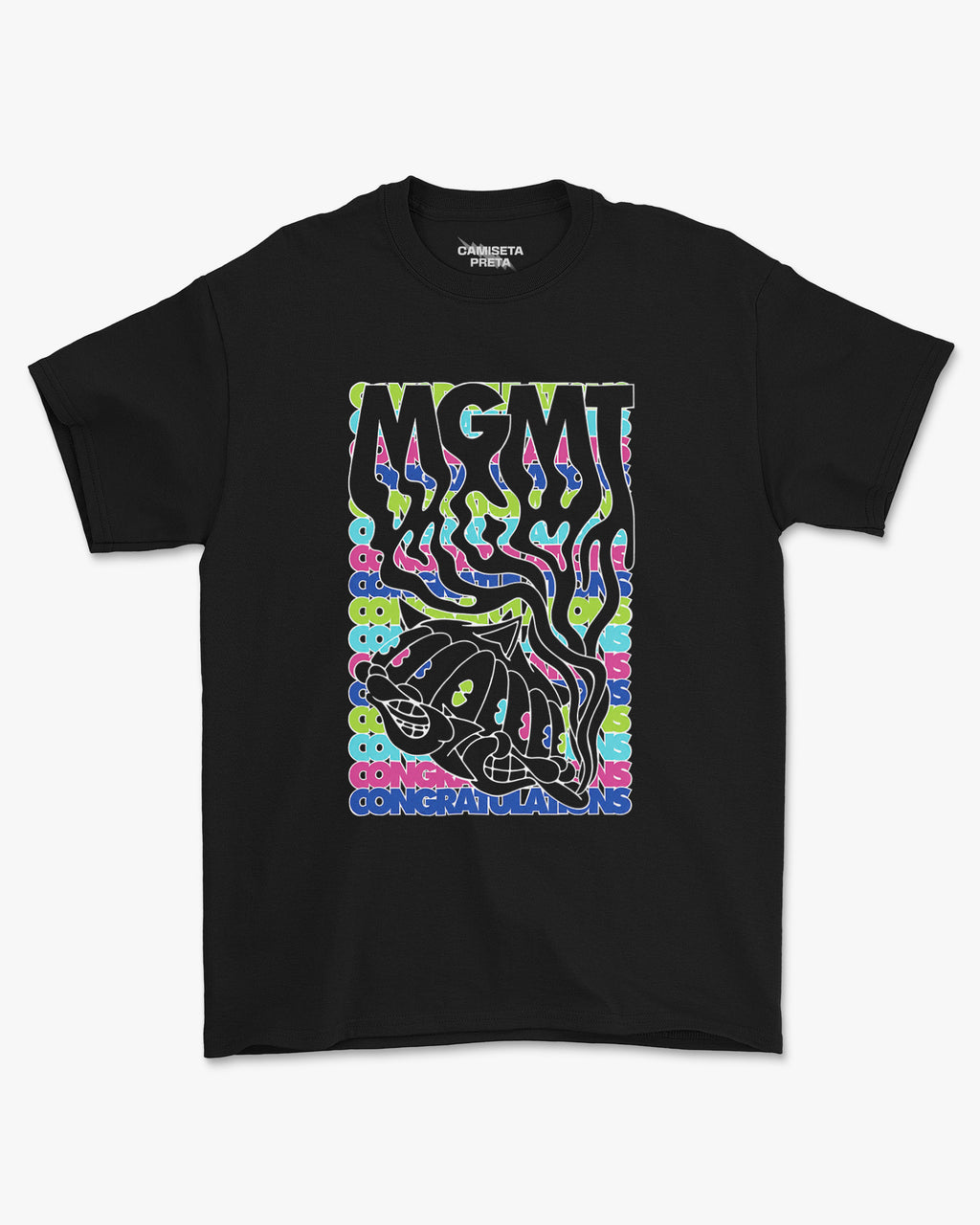 Camiseta Preta MGMT Indie Psicodélico Colorwave