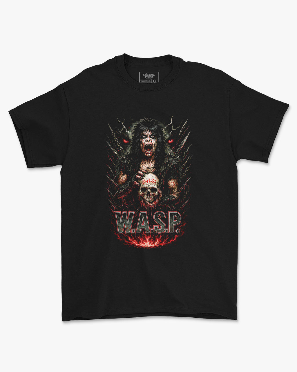 Camiseta W.A.S.P. Skull Heavy Metal