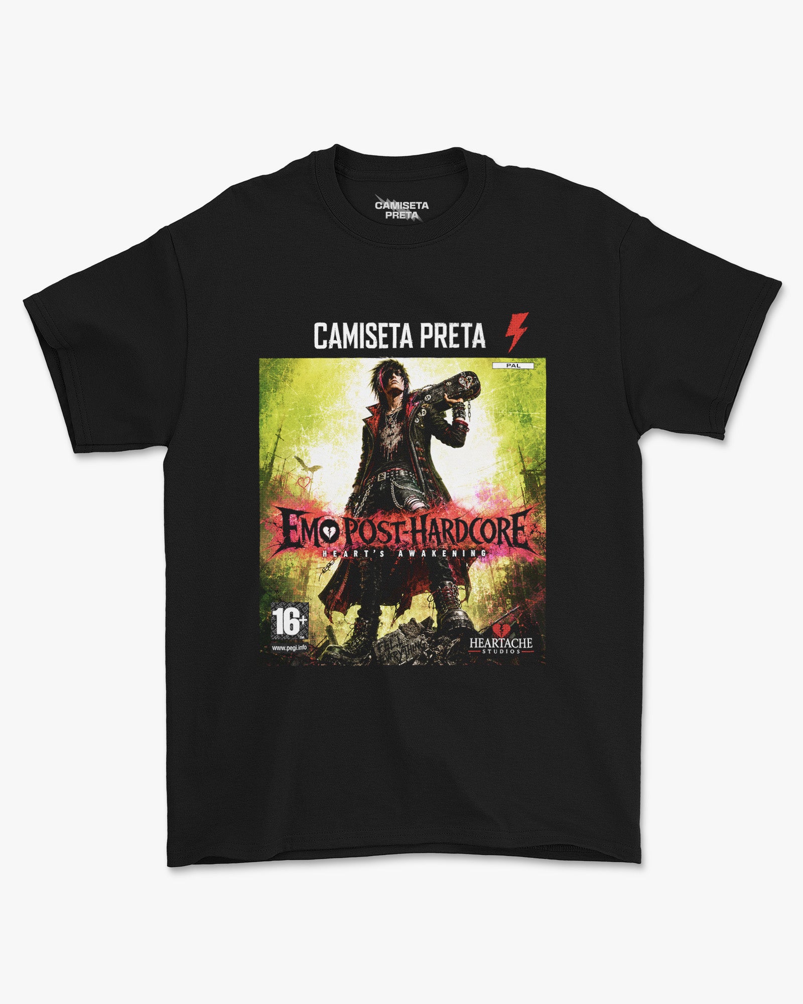 Camiseta Preta Emo Post-Hardcore Heart’s Awakening