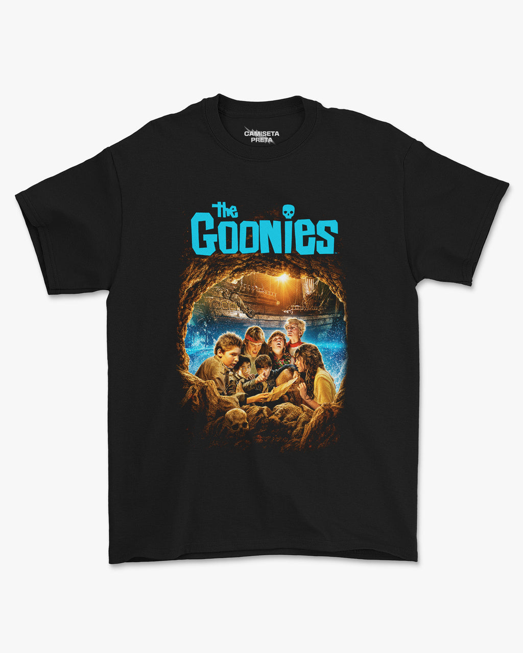 Camiseta Preta The Goonies Treasure Hunt Edition