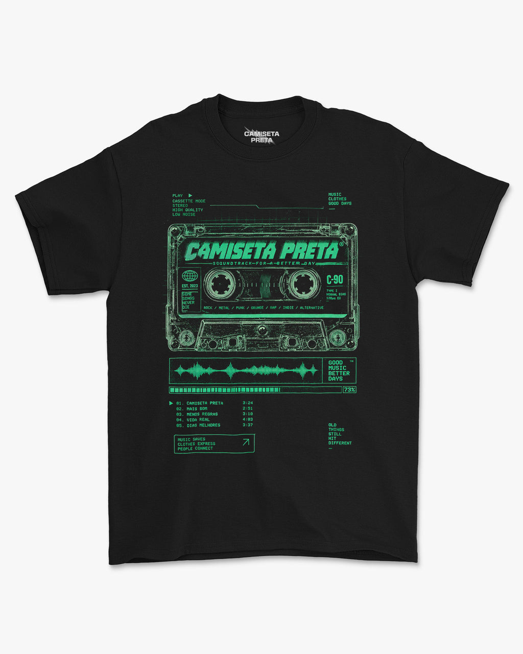 Camiseta Preta Rewind the Noise