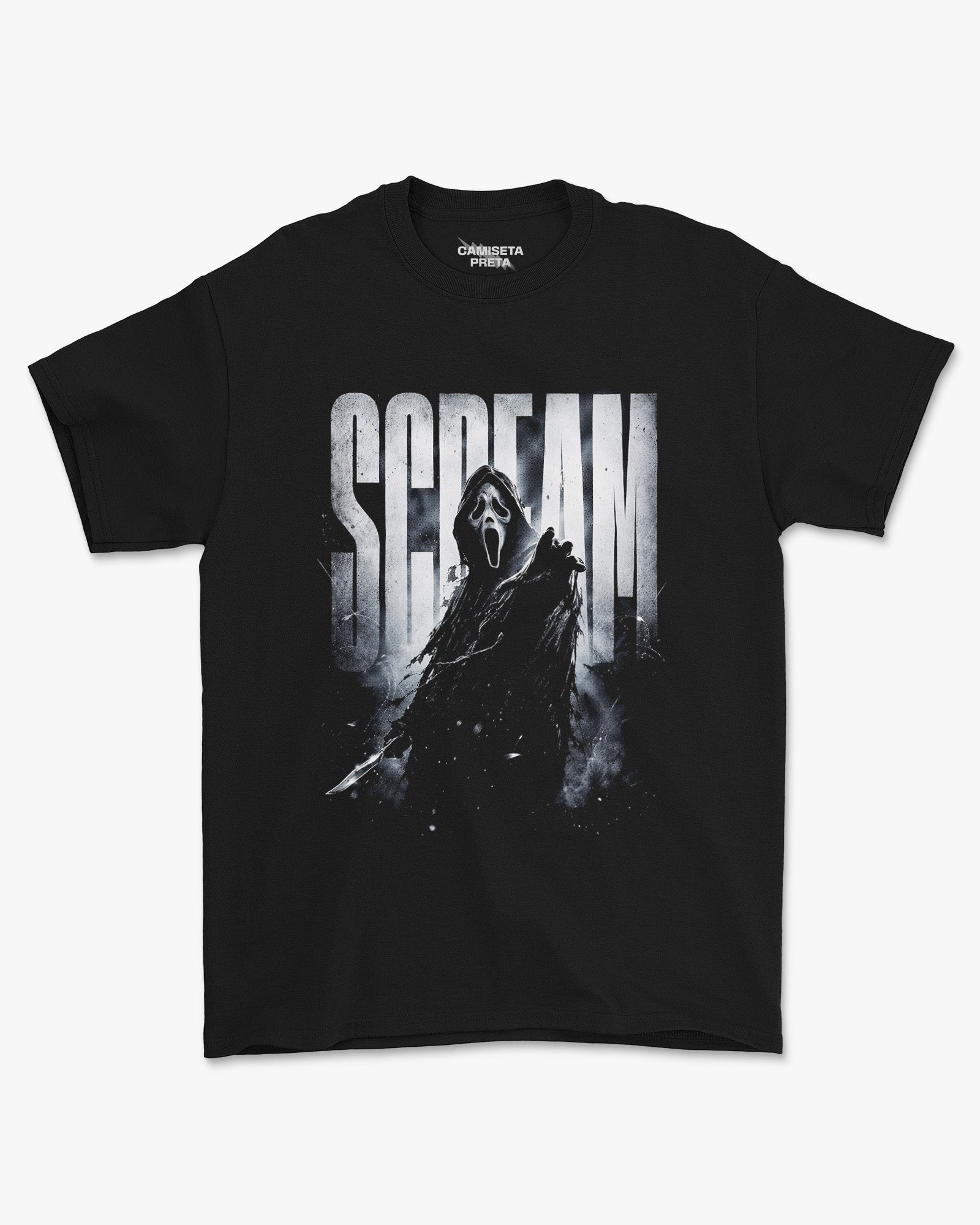 Camiseta Preta Scream Fear in the Dark