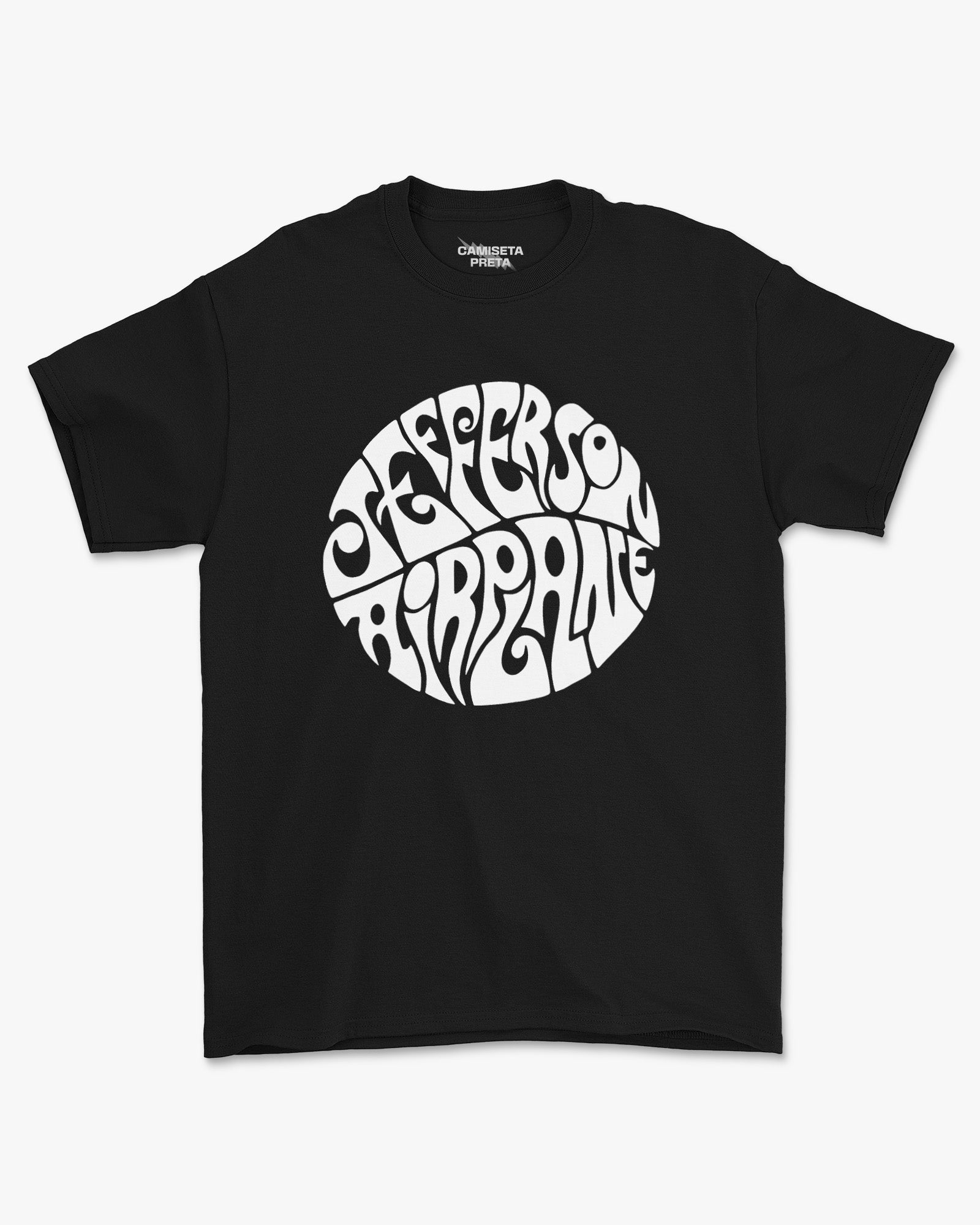 Camiseta Preta Jefferson Airplane Psicodélica White Rabbit Dreams