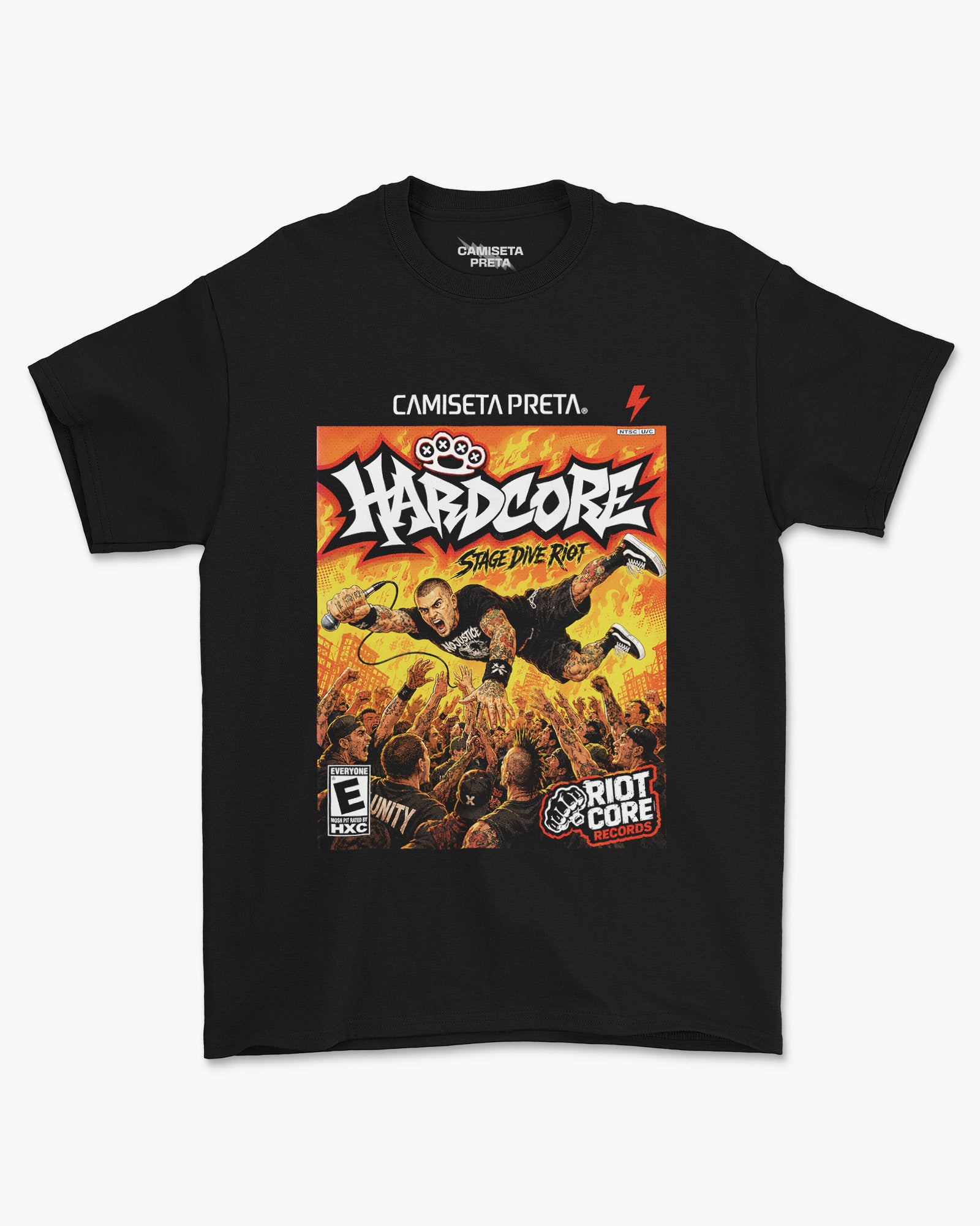 Camiseta Preta No Barriers Hardcore Stage Dive