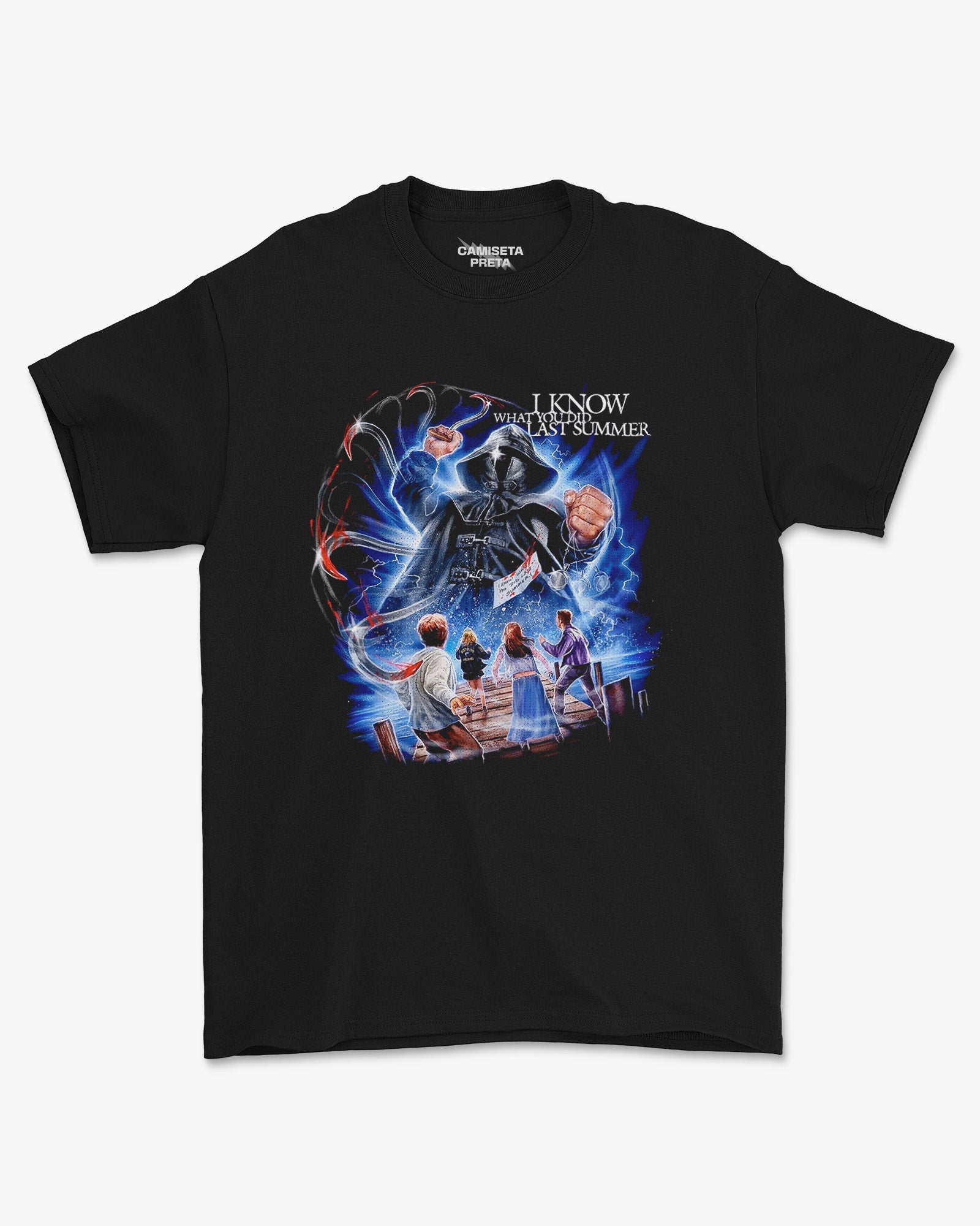 Camiseta Preta I Know What You Did Last Summer Horror Retrô