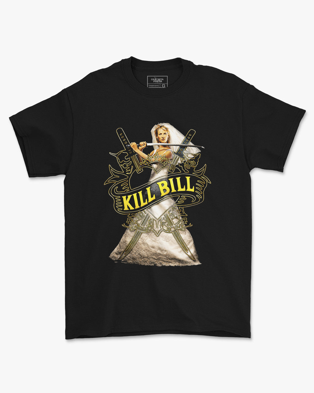 Camiseta Preta Kill Bill  A Noiva da Vingança Unissex