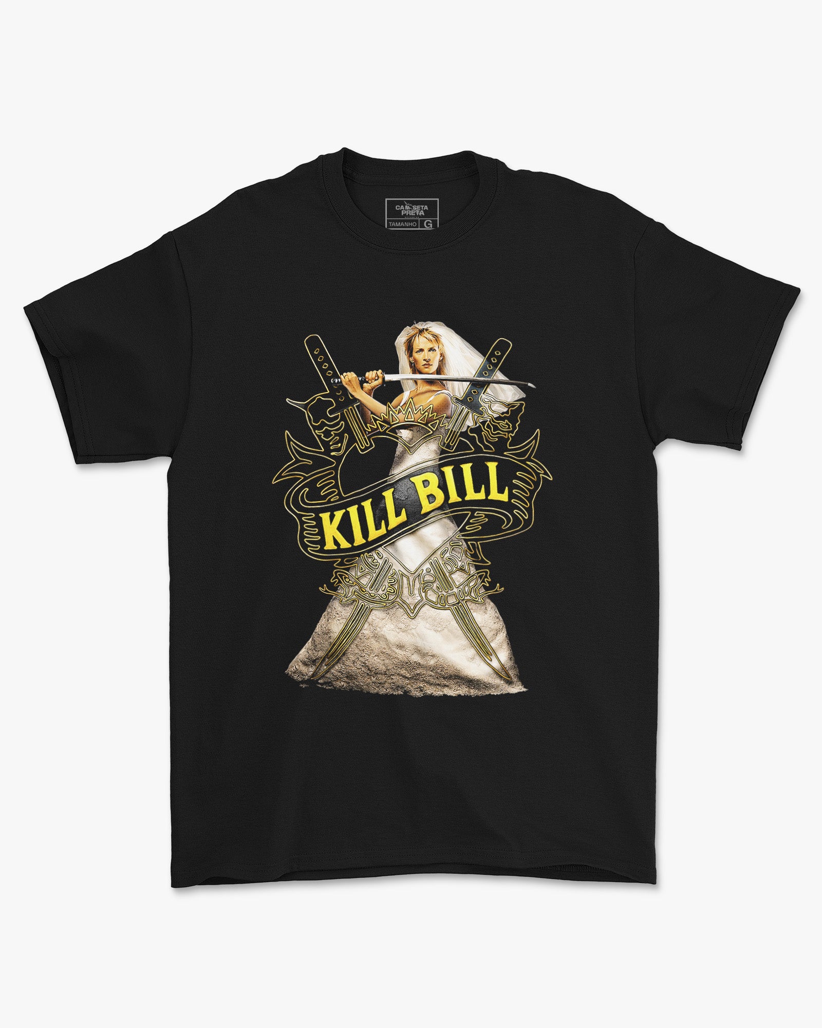 Camiseta Preta Kill Bill  A Noiva da Vingança Unissex