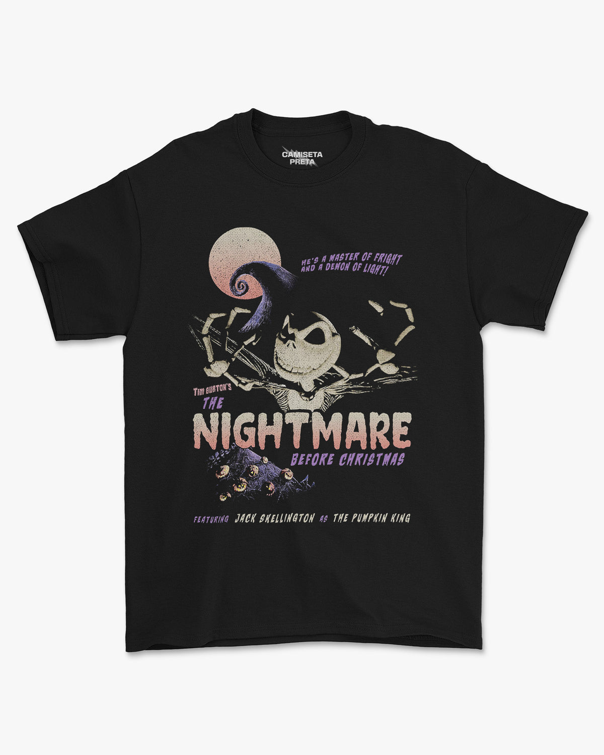 Camiseta Preta The Nightmare Before Christmas Halloween