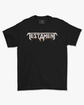 Camiseta Testament Banda Escrita Simples Preta Estampada