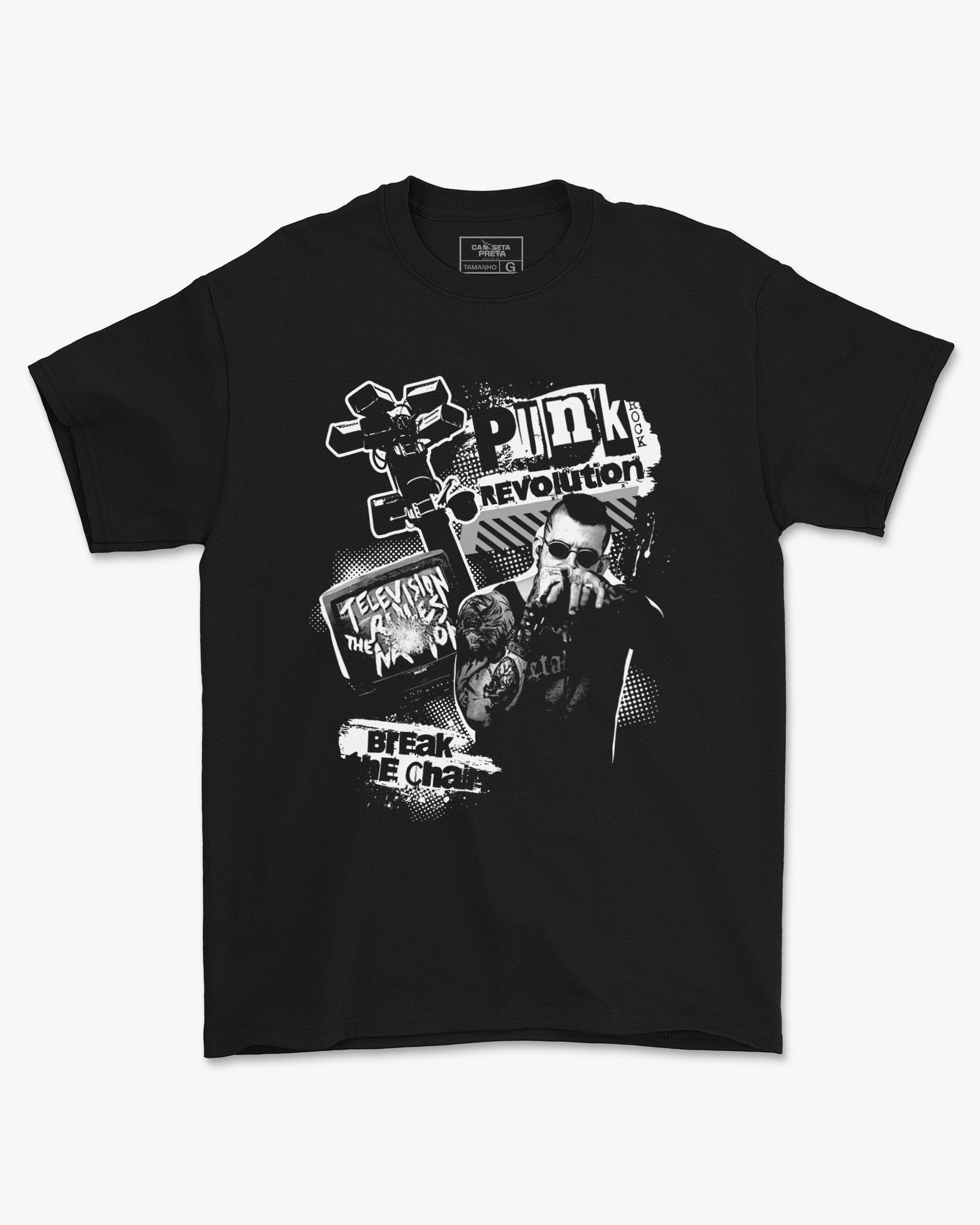 Camiseta Rock Punk Revolution Clássica