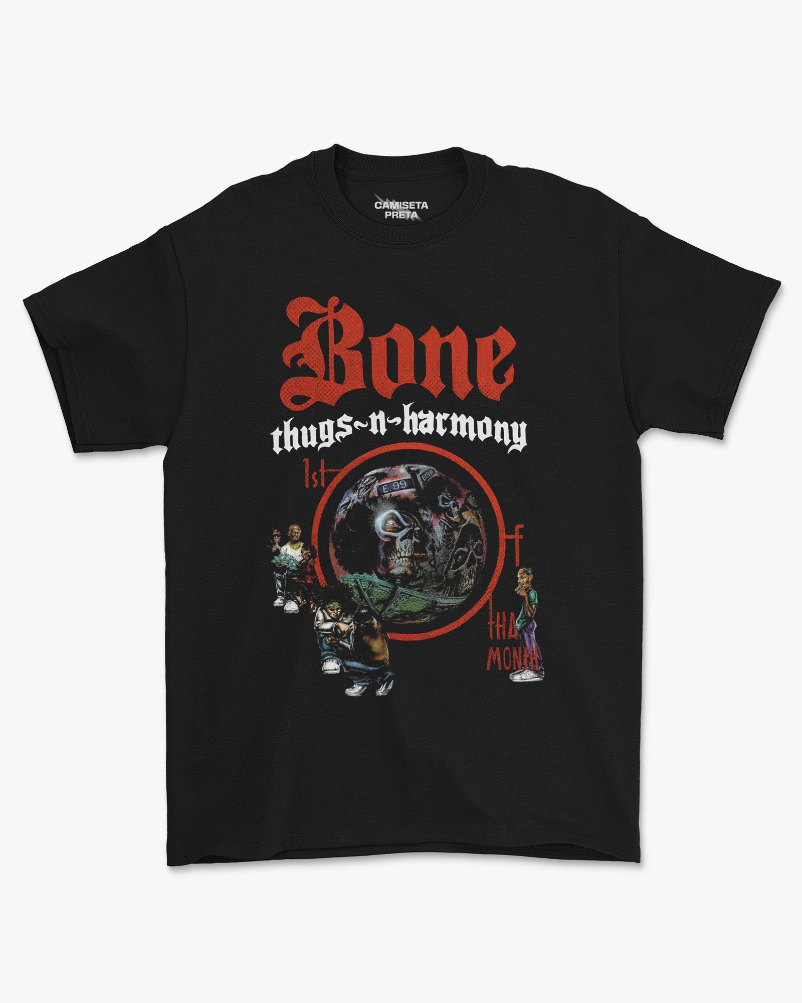 Camiseta Preta Bone Thugs-N-Harmony 1st of Tha Month
