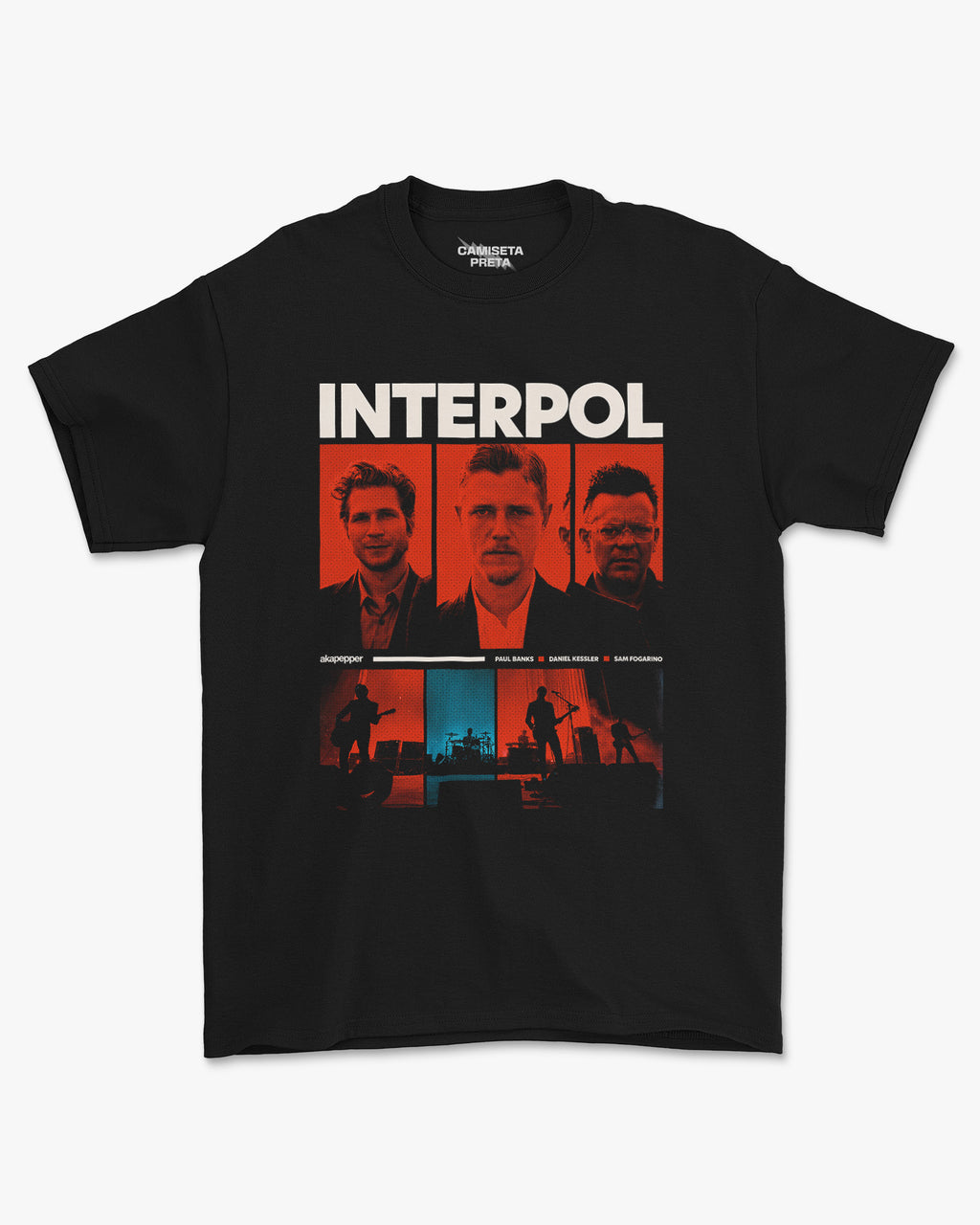 Camiseta Preta Interpol Post-Punk Turn On the Bright Lights