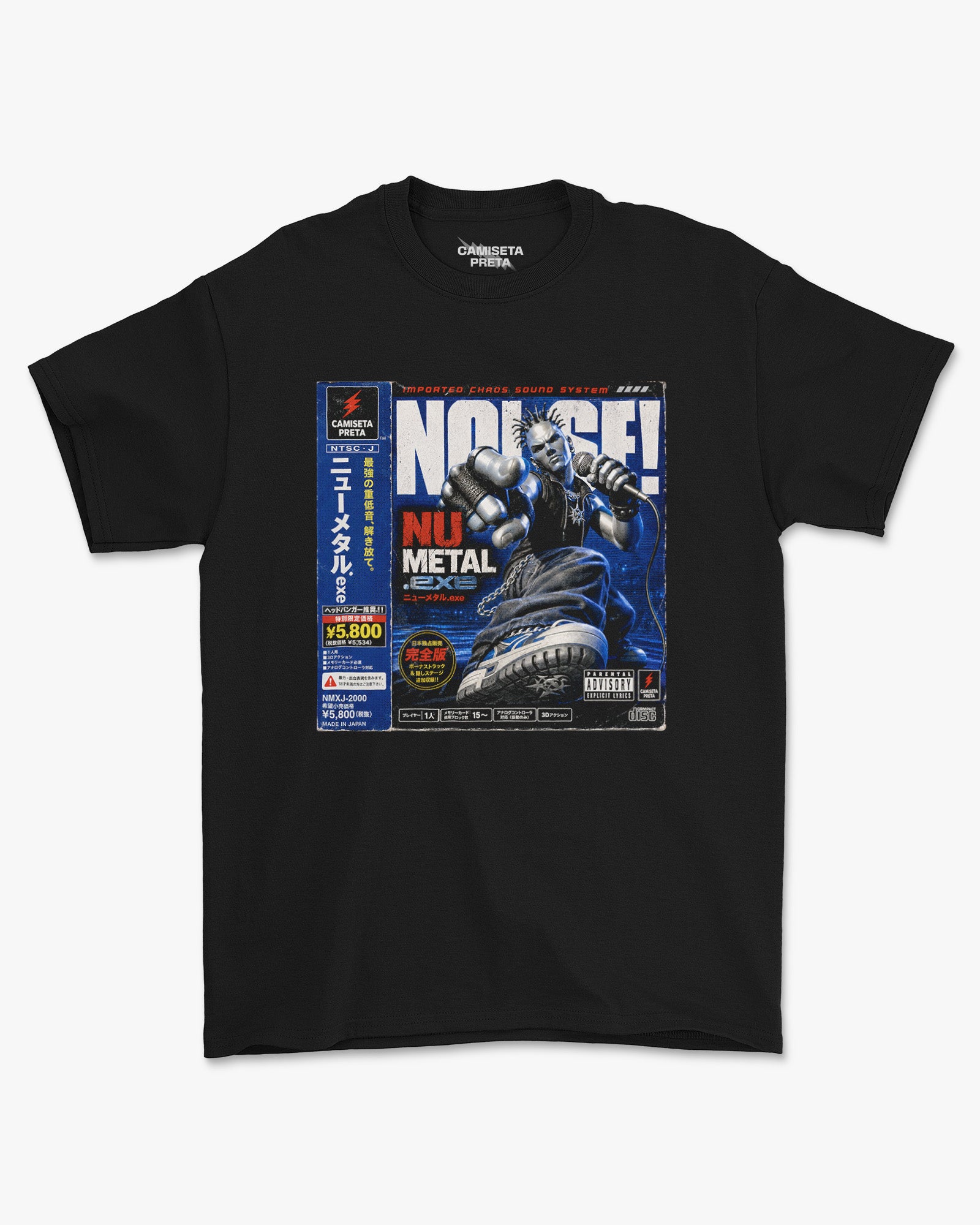 Camiseta Preta Noise Imported Chaos Sound System