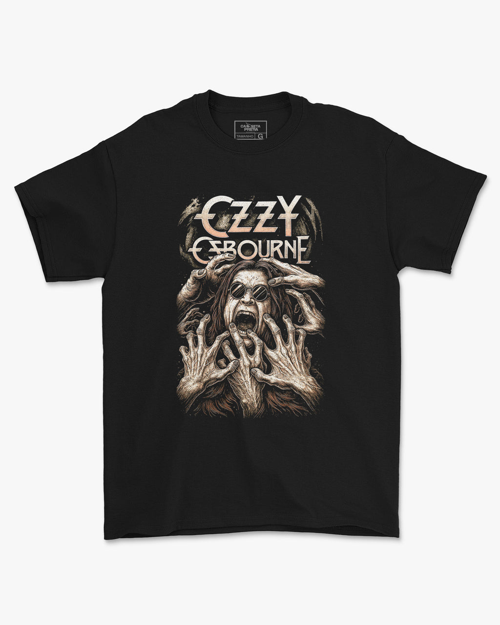 Camiseta Rock Ozzy Osbourne Hands Estampa