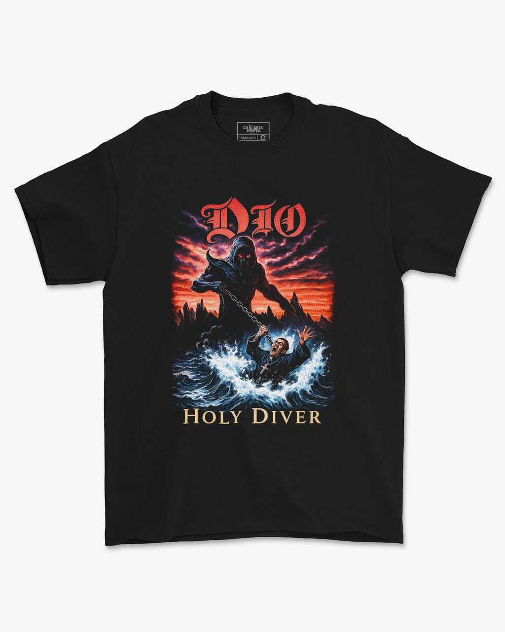Camiseta Preta Dio Holy Diver Clássica