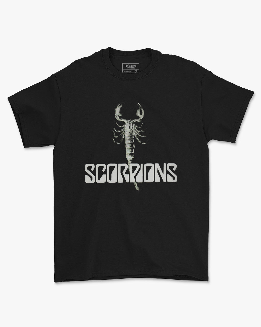Camiseta Scorpions Clássica Estampa Branca