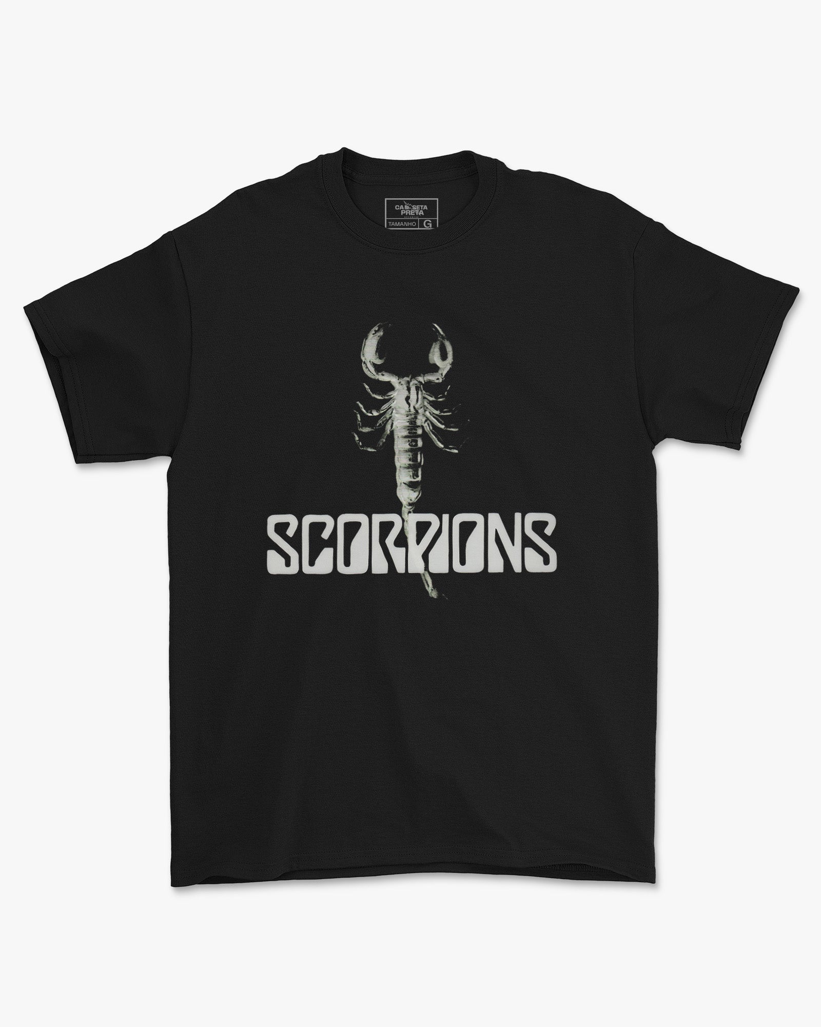 Camiseta Scorpions Clássica Estampa Branca