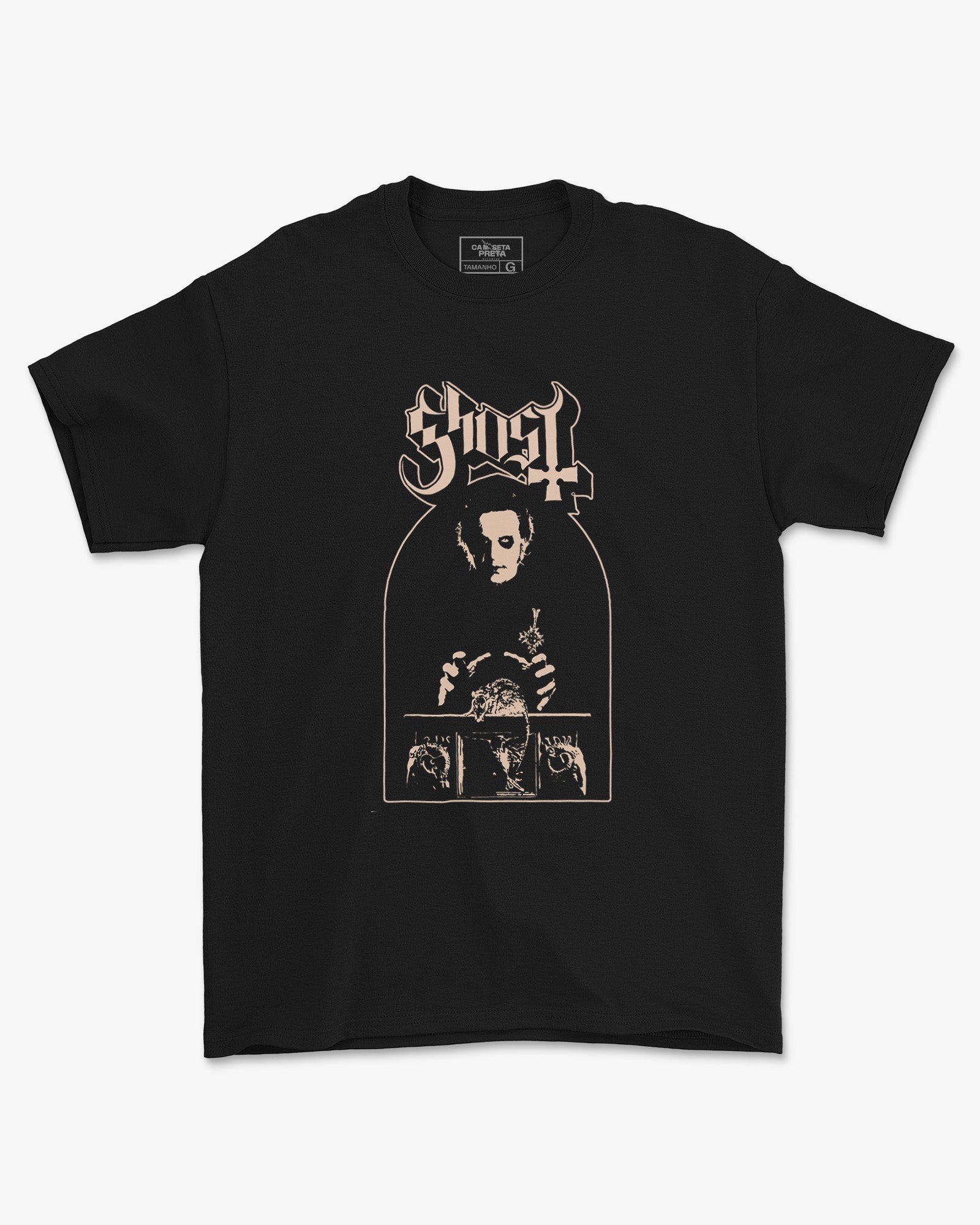 Camiseta Ghost Siluetas Cruz Ocultista