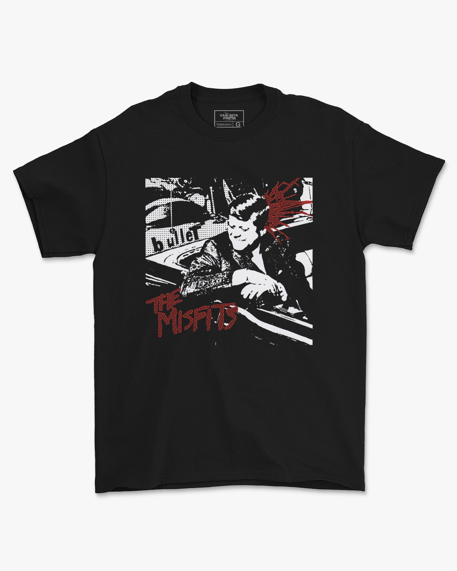 Camiseta The Misfits Bullet Estampa Preta Punk