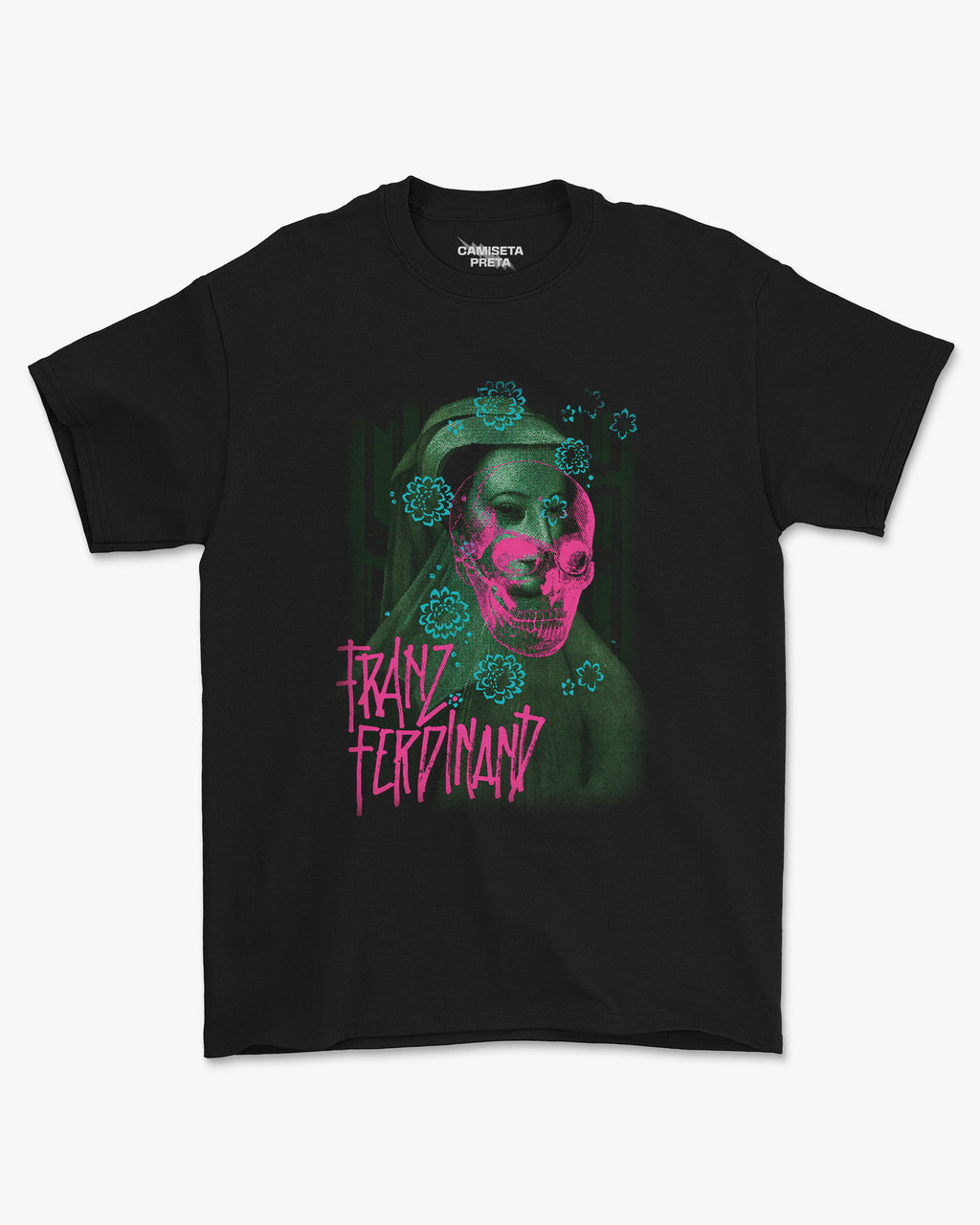 Camiseta Preta Franz Ferdinand Skullwave Edition