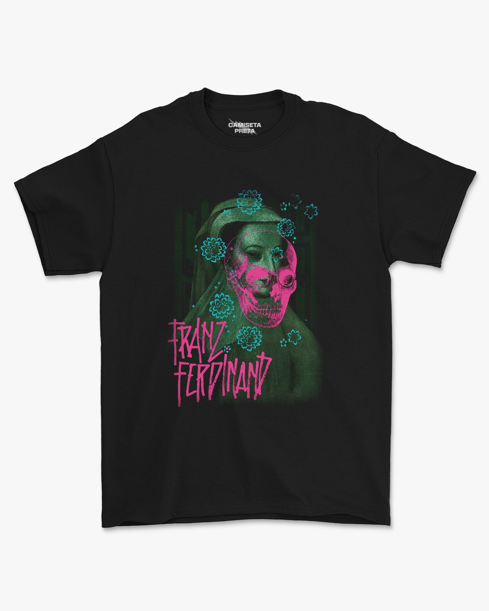 Camiseta Preta Franz Ferdinand Skullwave Edition