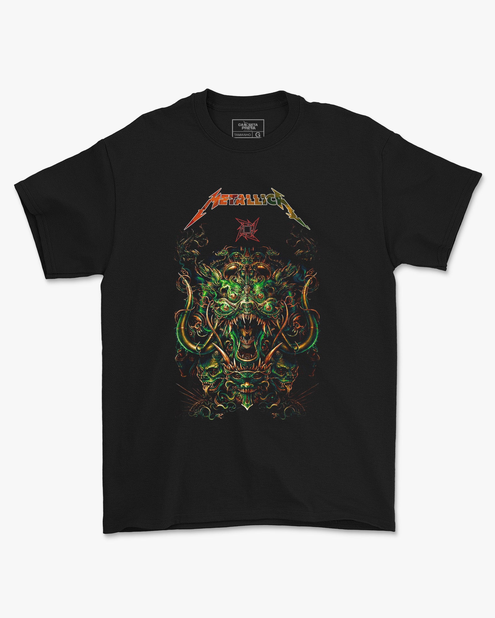 Camiseta Preta Metallica Green