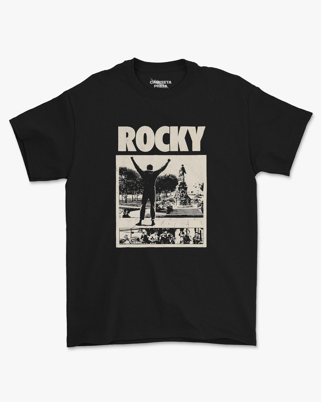 Camiseta Preta Rocky Balboa Vitória e Superação