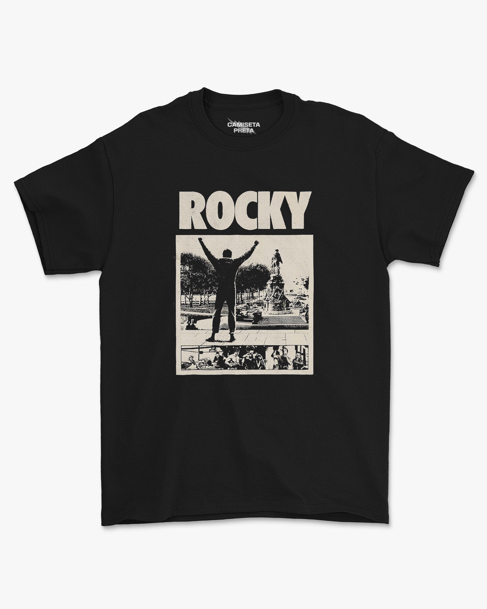 Camiseta Preta Rocky Balboa Vitória e Superação