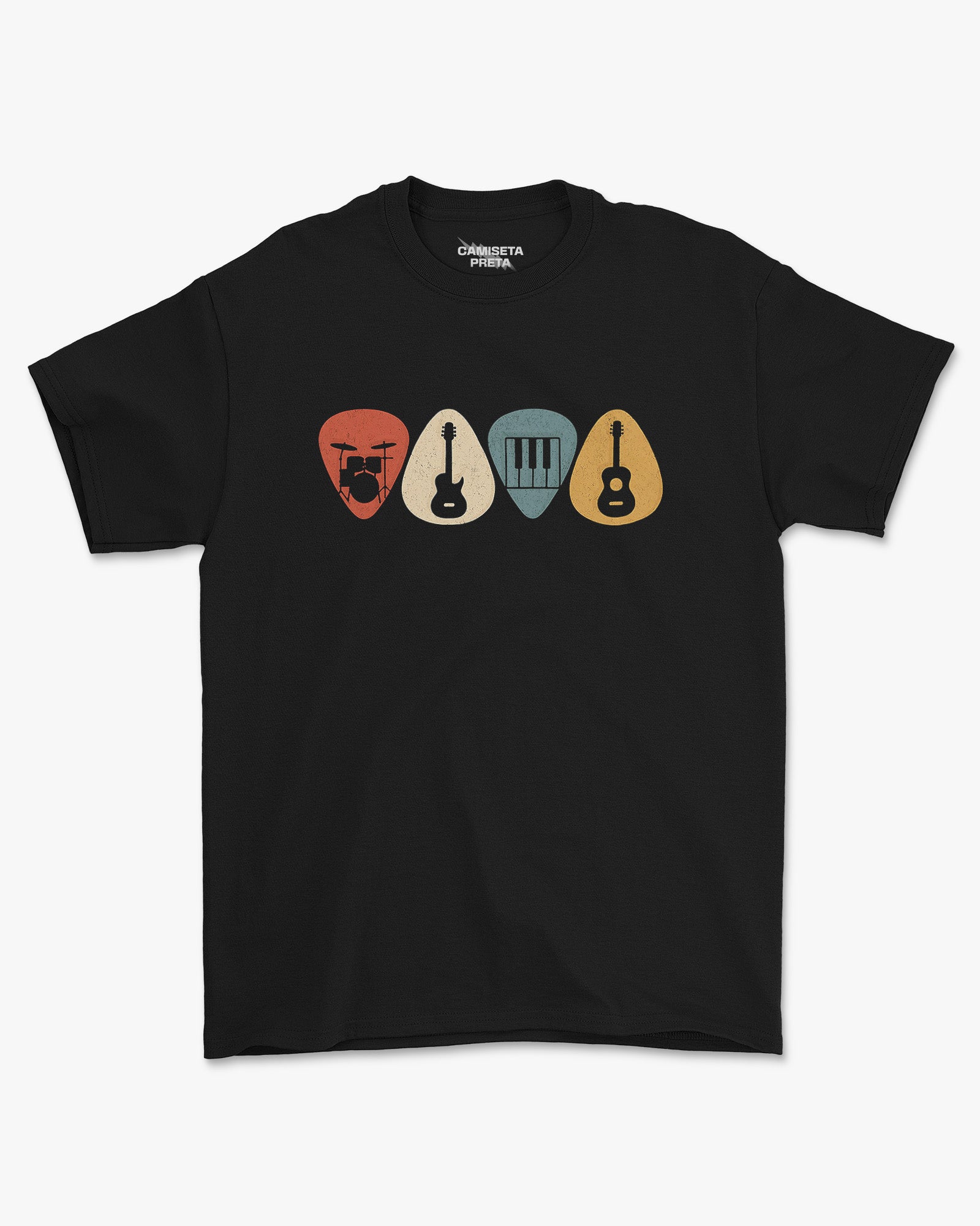 Camiseta Preta Quarteto de Palhetas