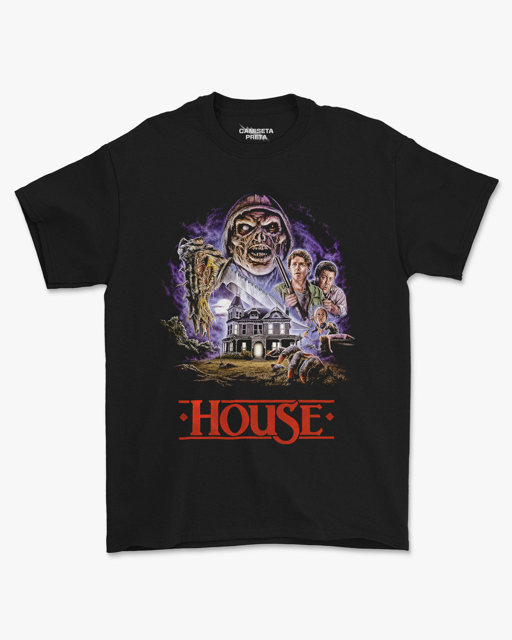Camiseta Preta House Horror Classic 1985